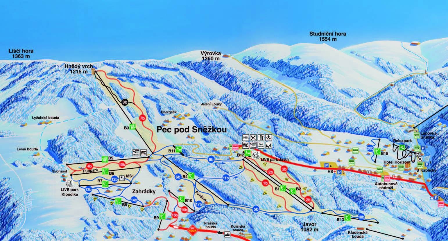 Pec pod Sněžkou trail map