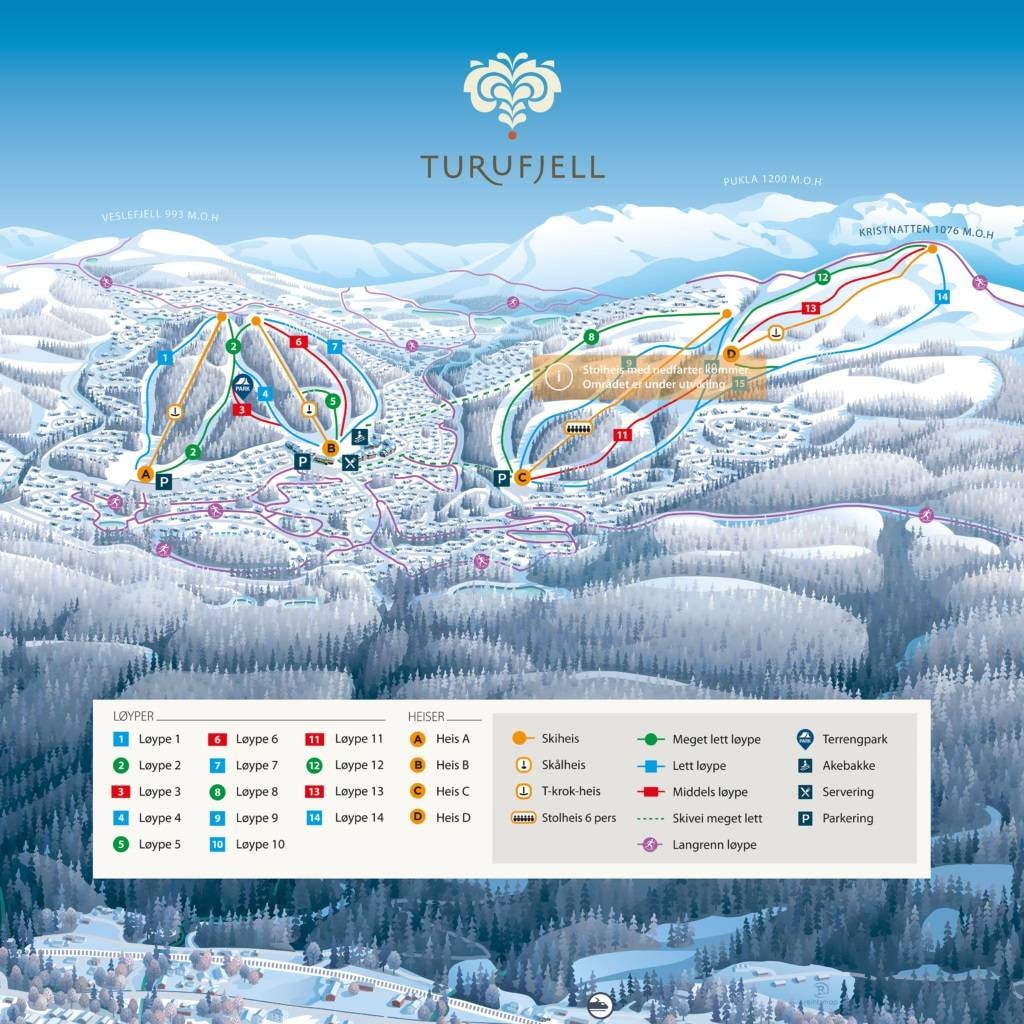 Turufjell trail map
