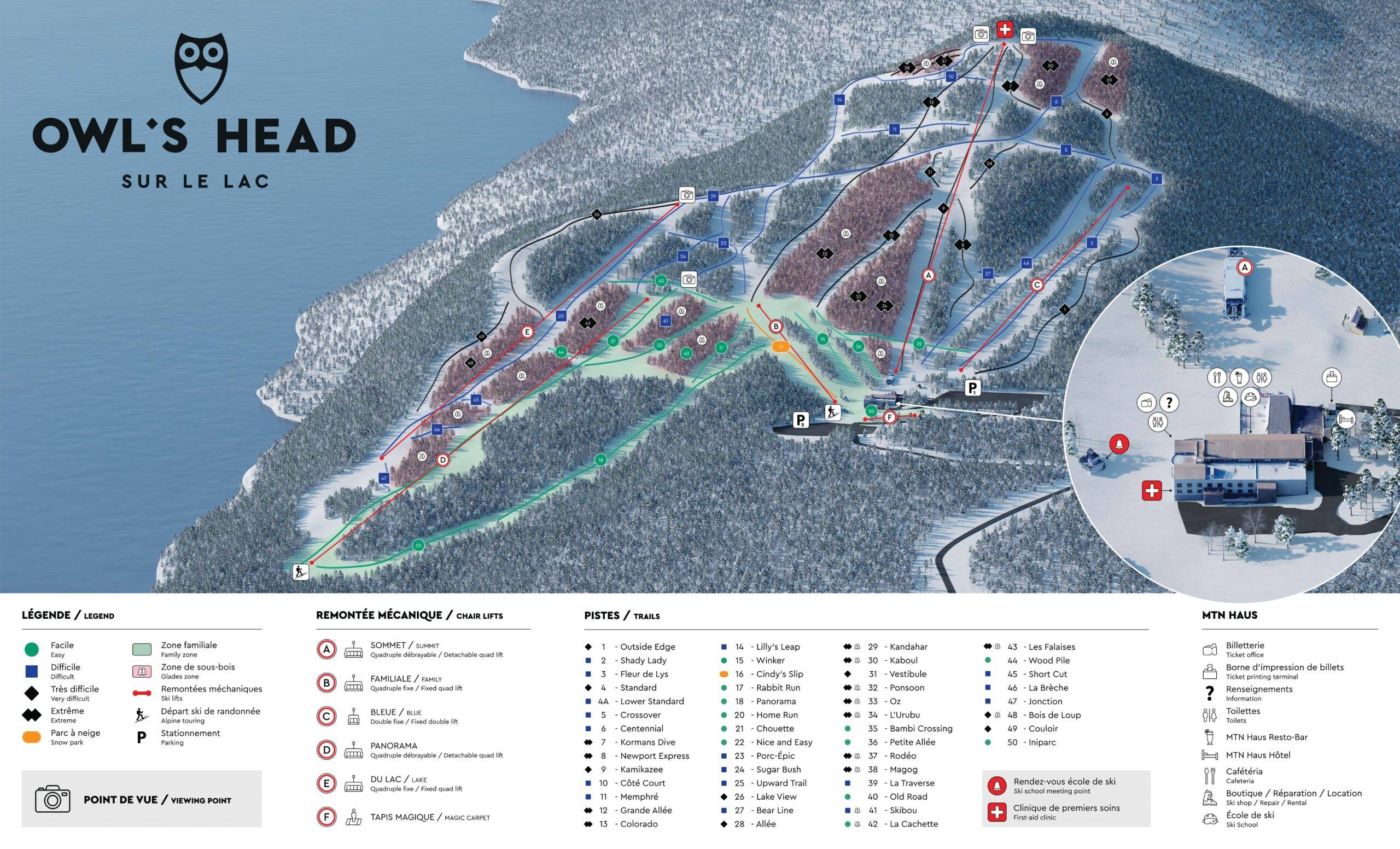 Owl's Head trail map