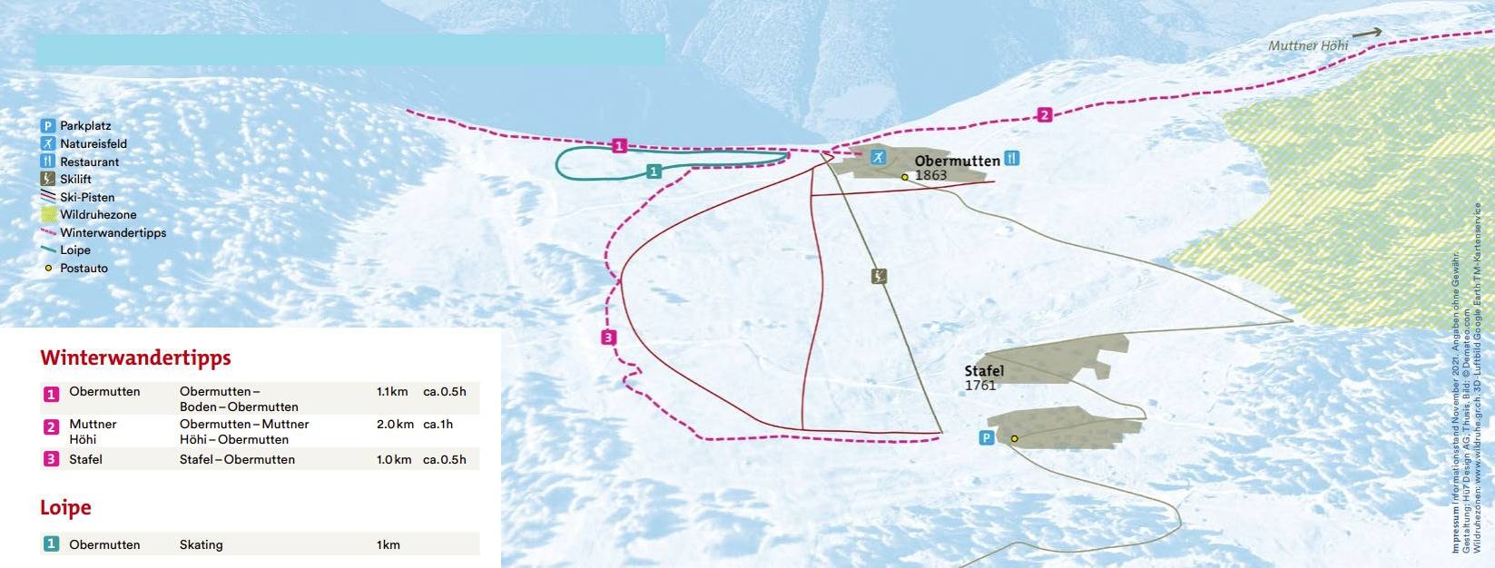 Obermutten trail map