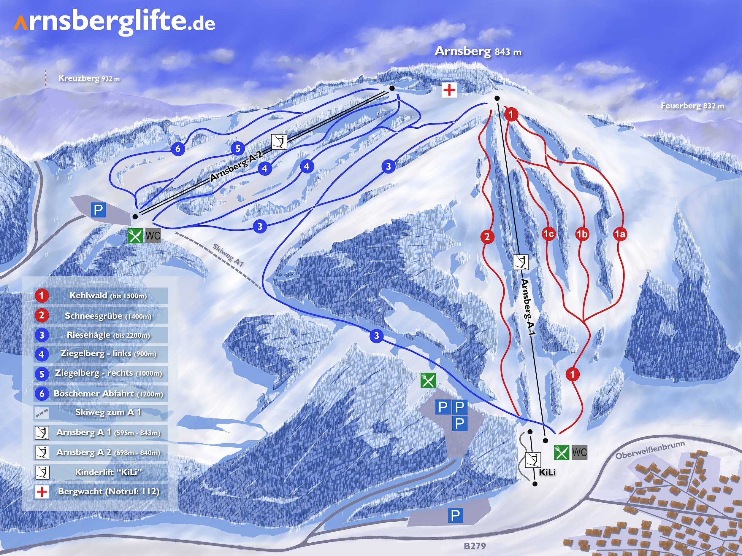 Arnsberg trail map