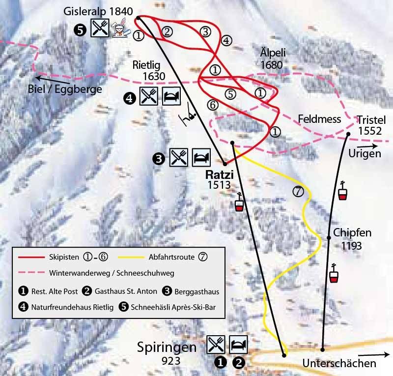 Ratzi – Spiringen trail map