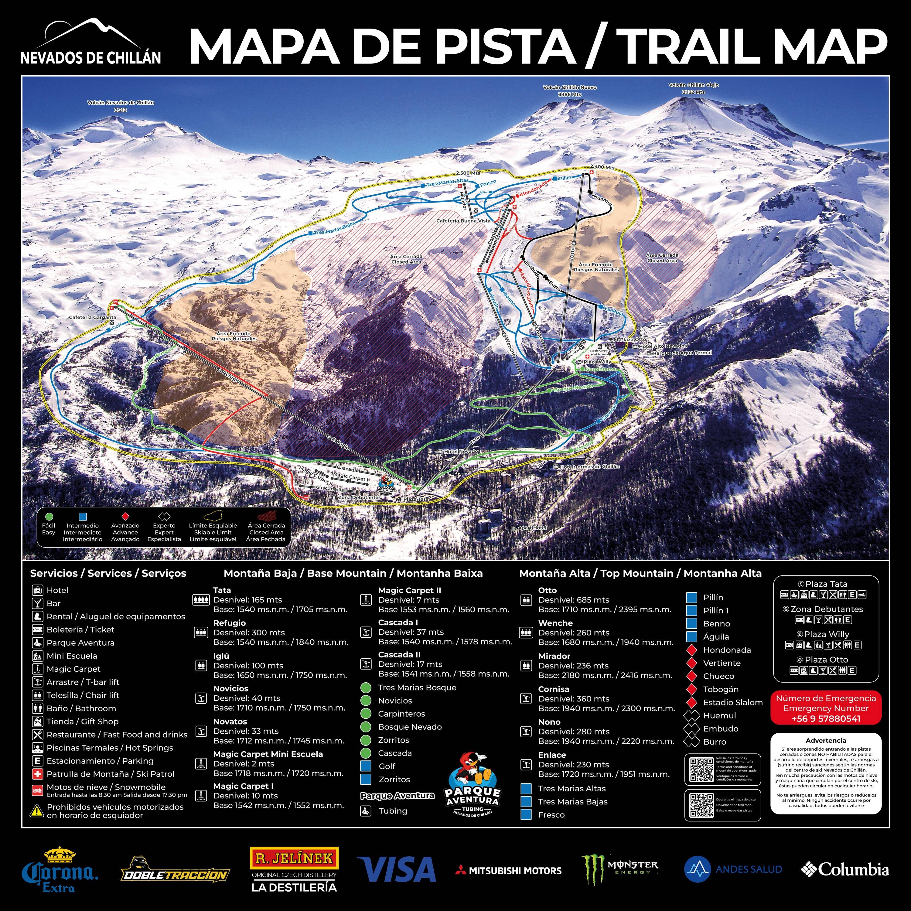 Valle Hermoso trail map