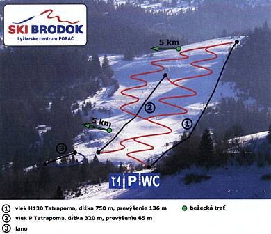 Brodok – Poráč trail map