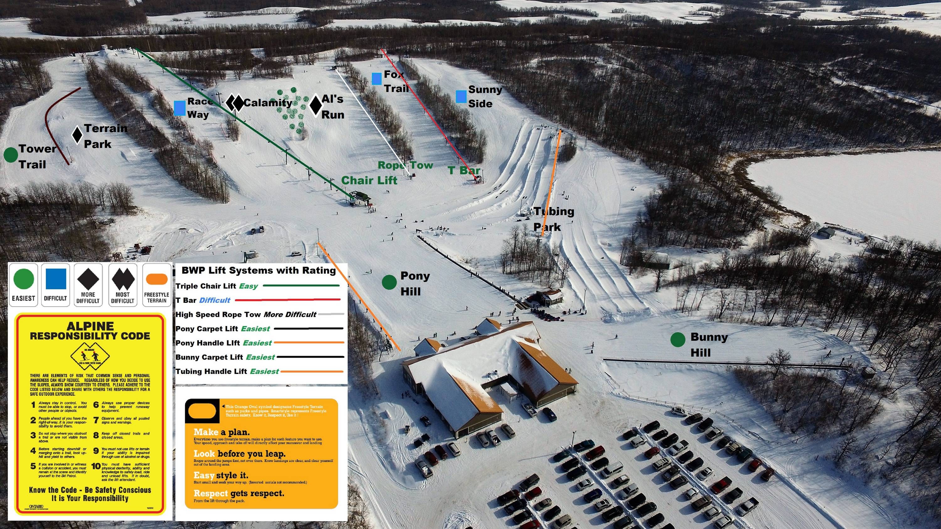 Bottineau Winter Park trail map