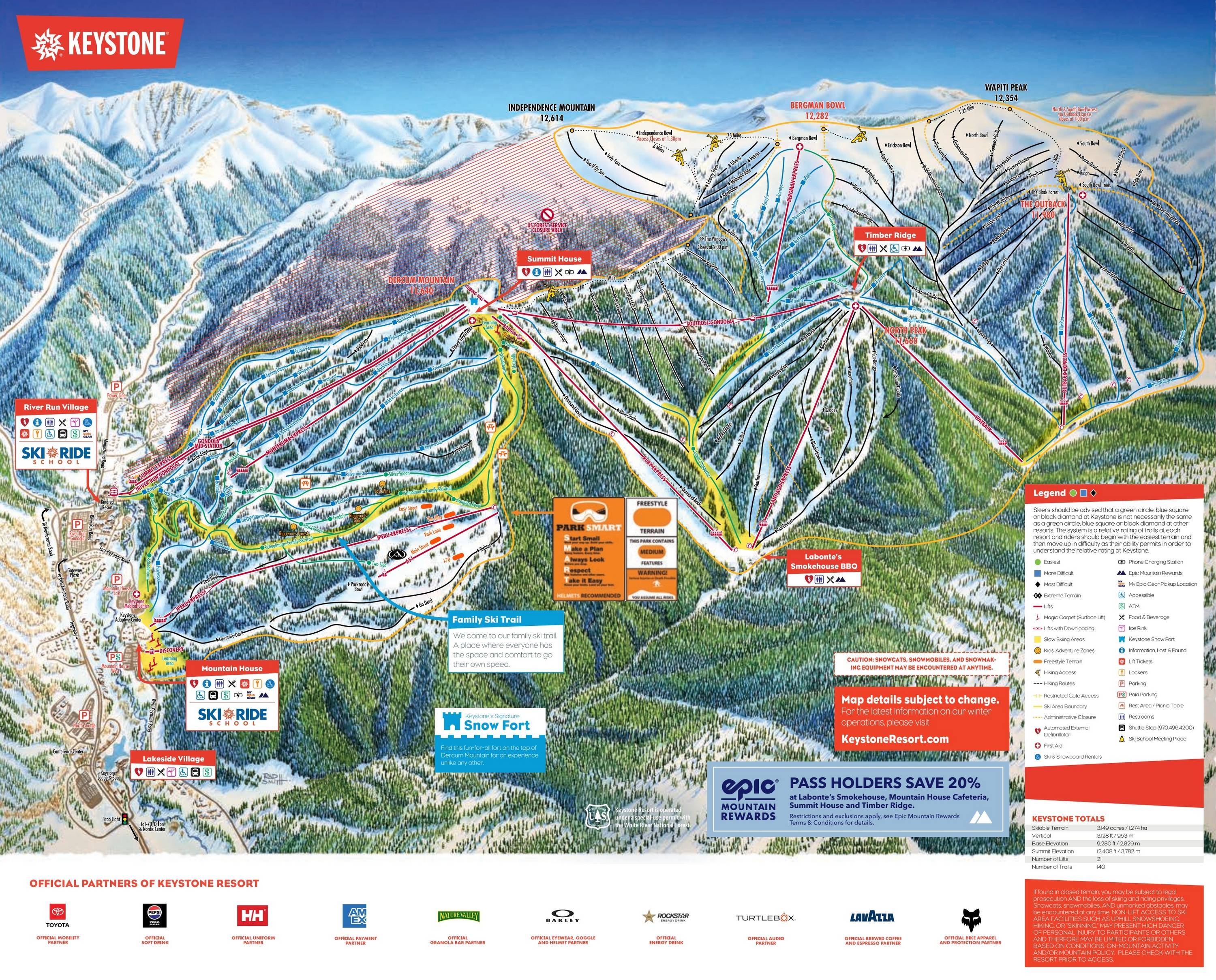 Keystone trail map