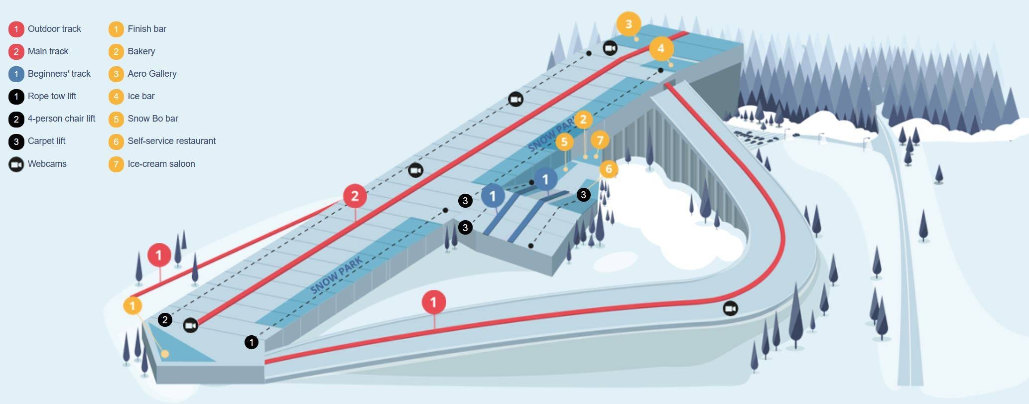 Indoor ski area Snow Arena – Druskininkai trail map