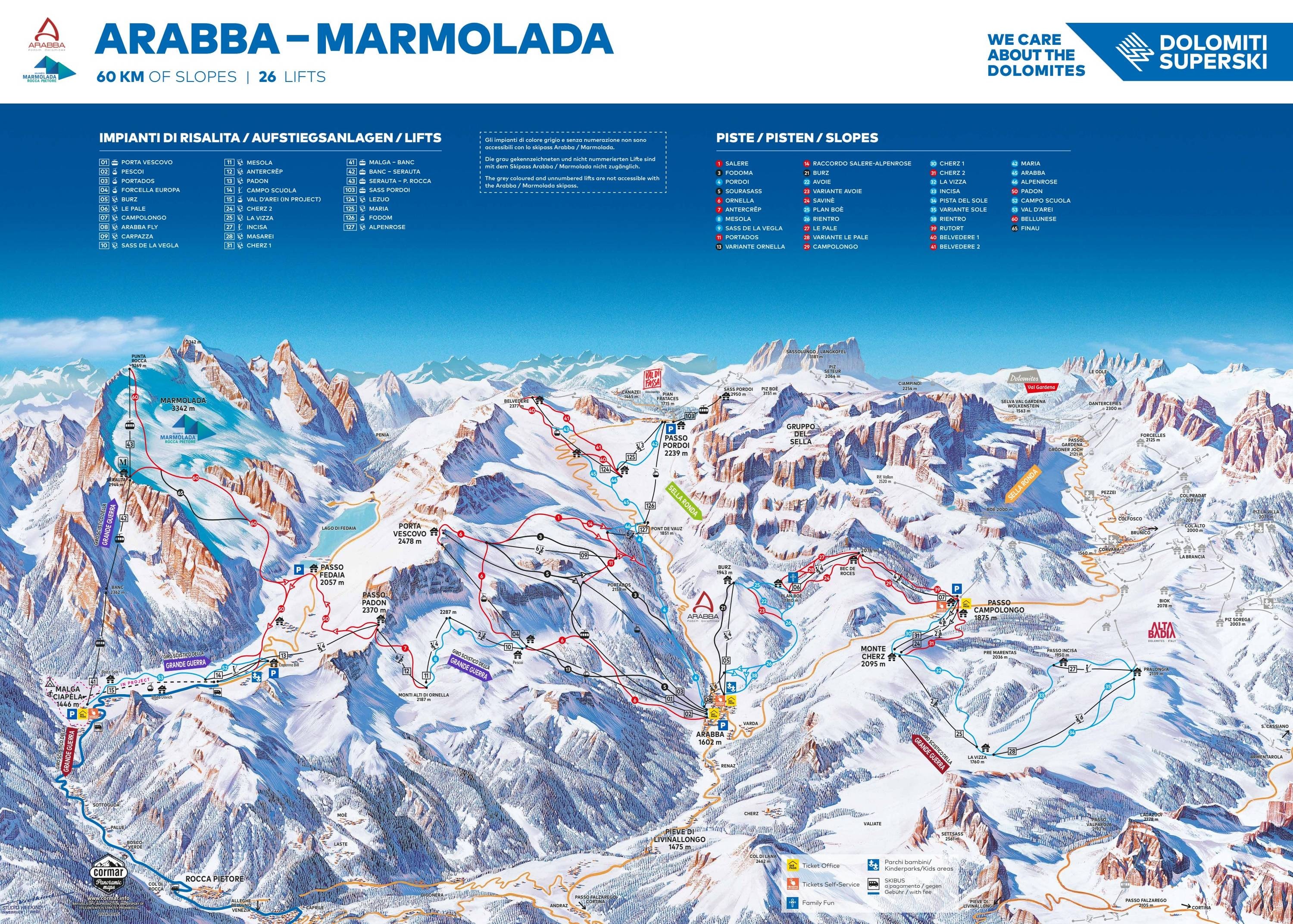 Arabba/Marmolada trail map