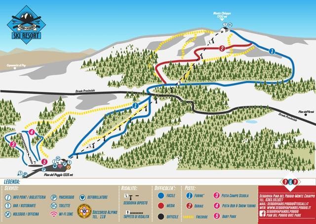Pian del Poggio – Monte Chiappo trail map