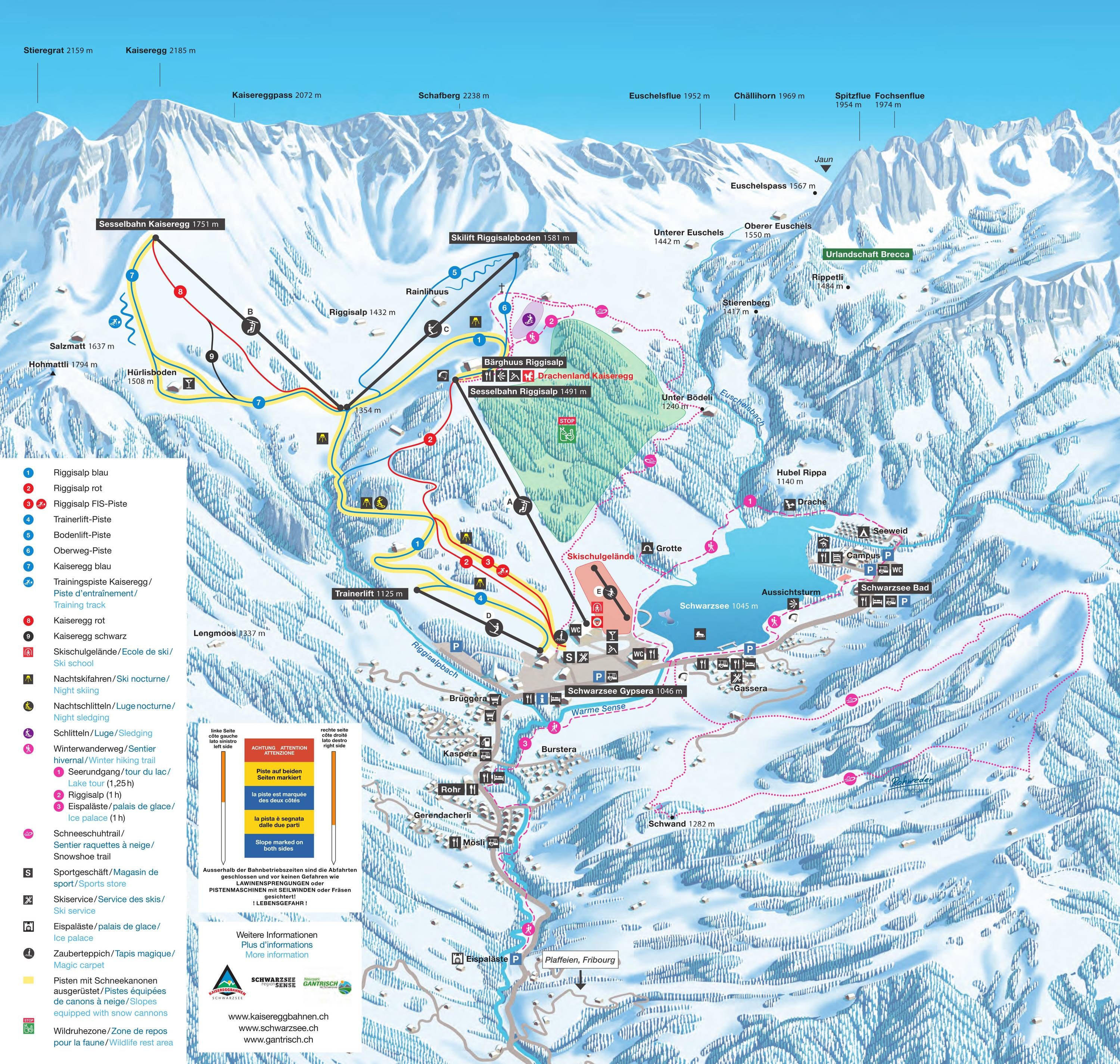 Kaiseregg/Riggisalp – Schwarzsee trail map