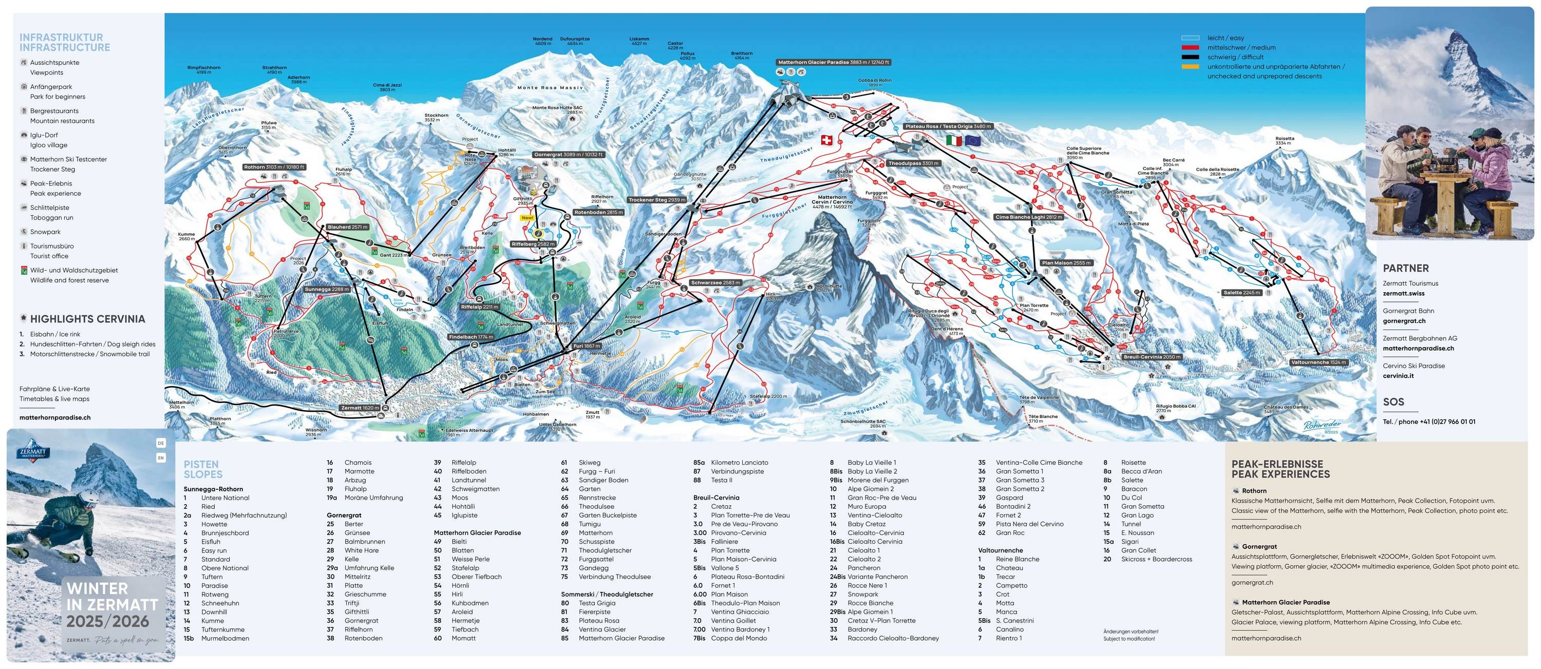 Zermatt/Breuil-Cervinia/Valtournenche – Matterhorn trail map