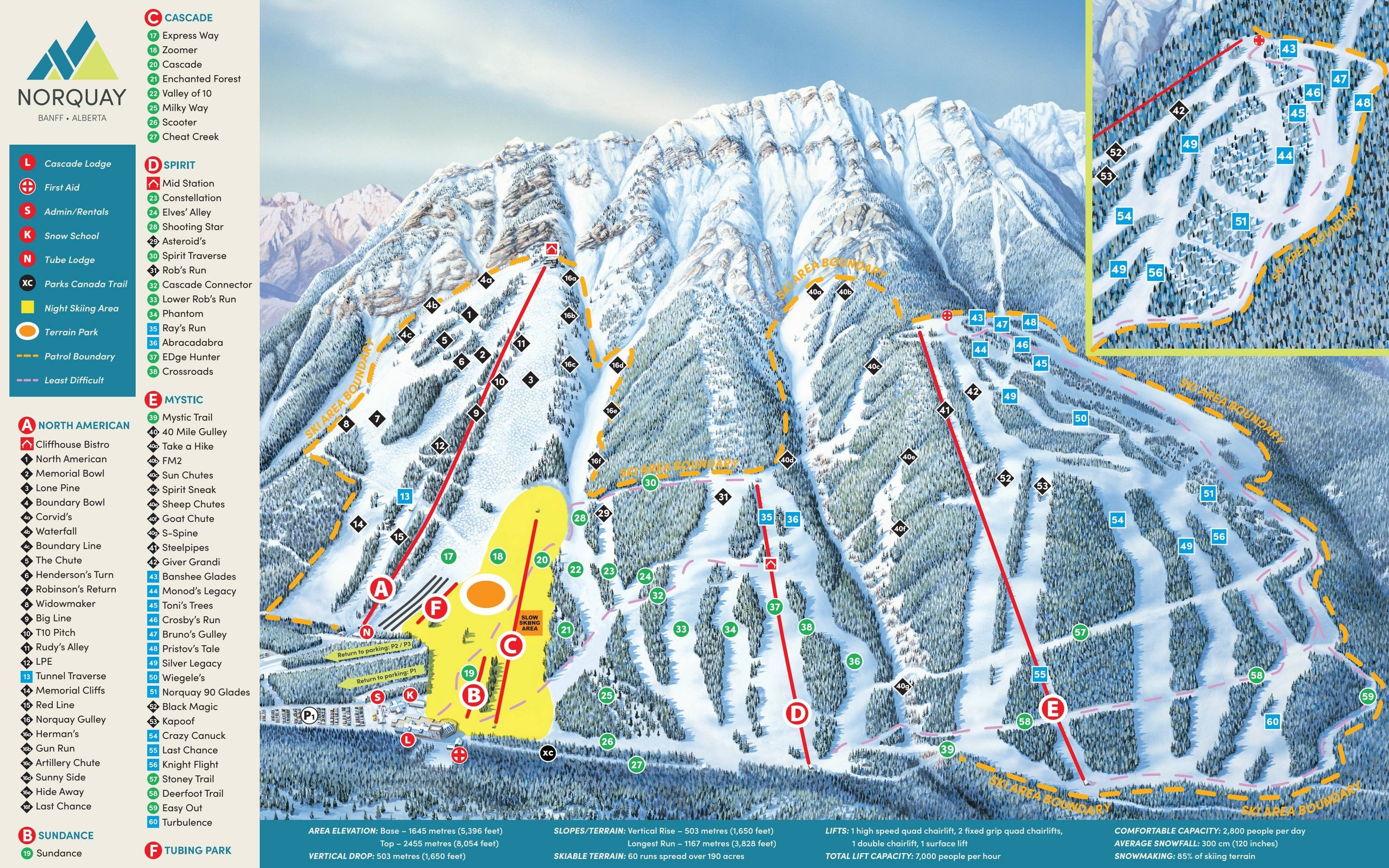 Mt. Norquay – Banff trail map