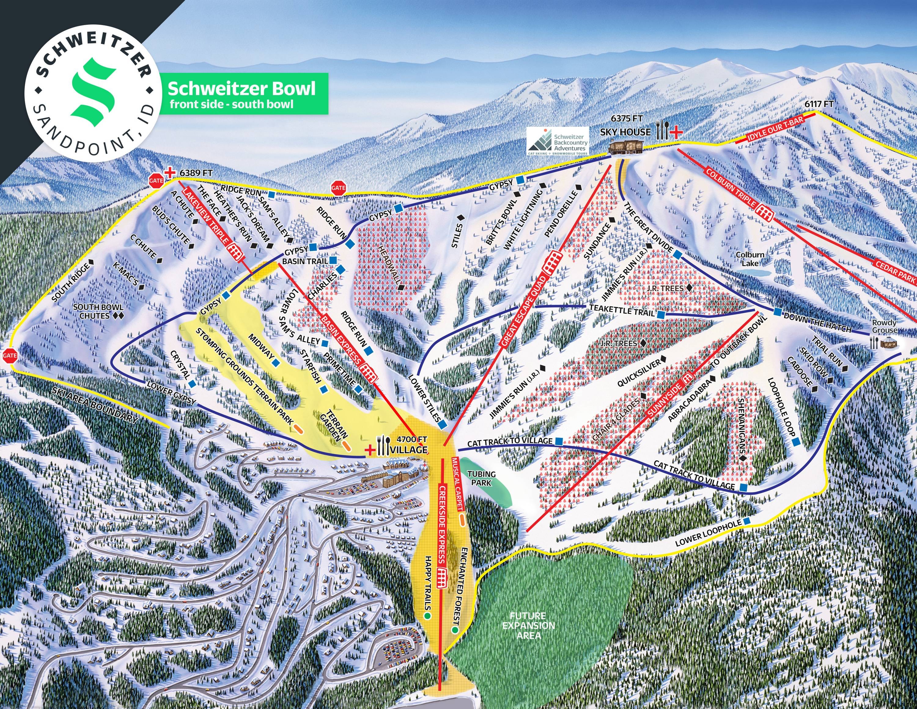 Schweitzer Mountain Resort trail map