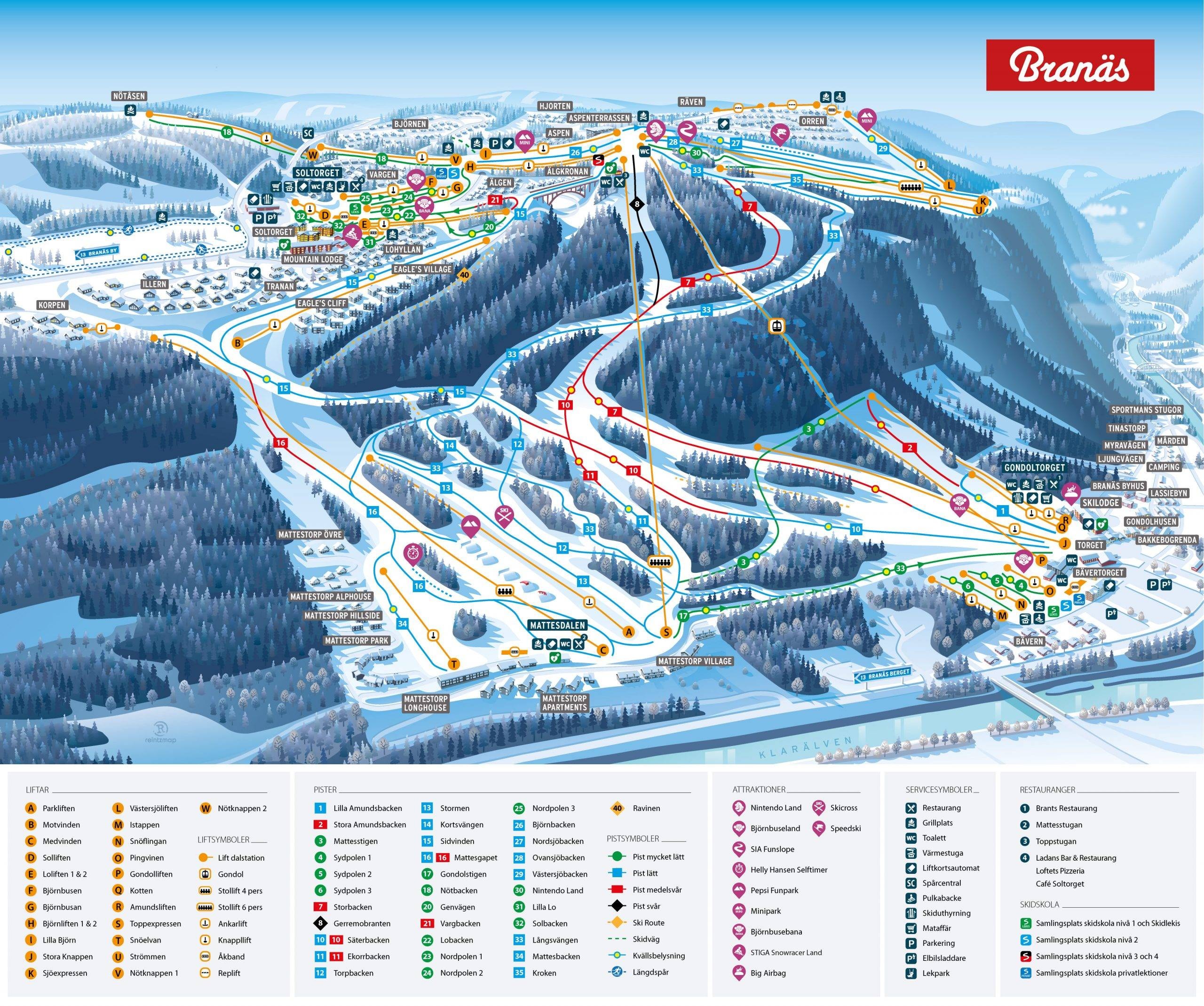 Branäs trail map