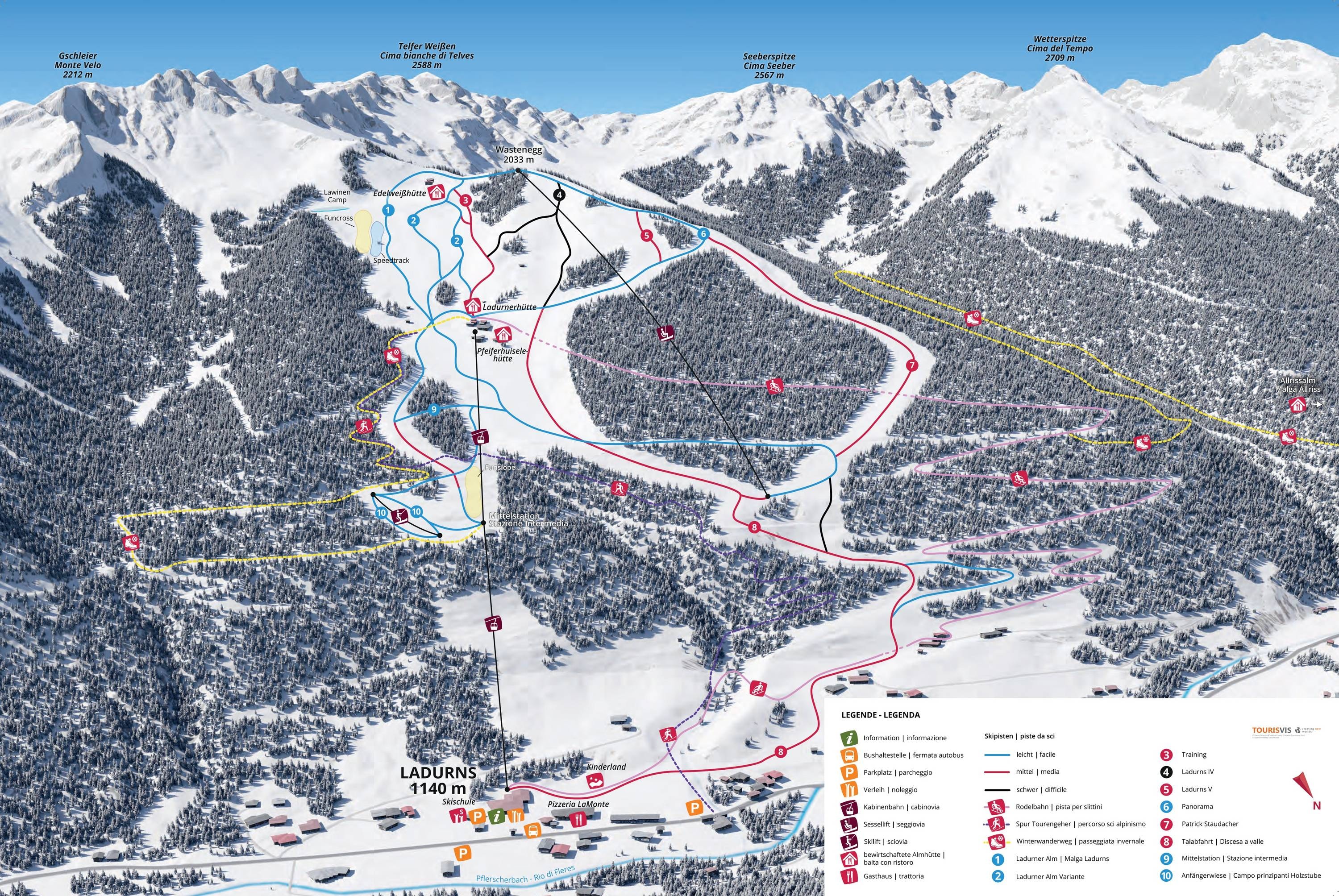 Ladurns trail map