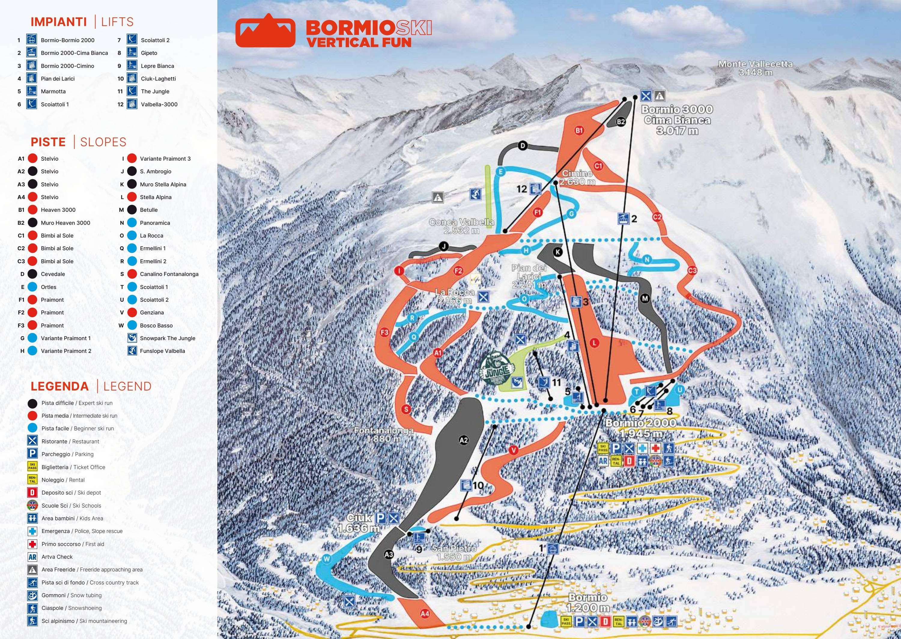 Bormio – Cima Bianca trail map