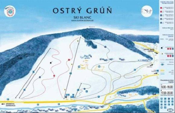 Ski-Blanc – Ostrý Grúň trail map