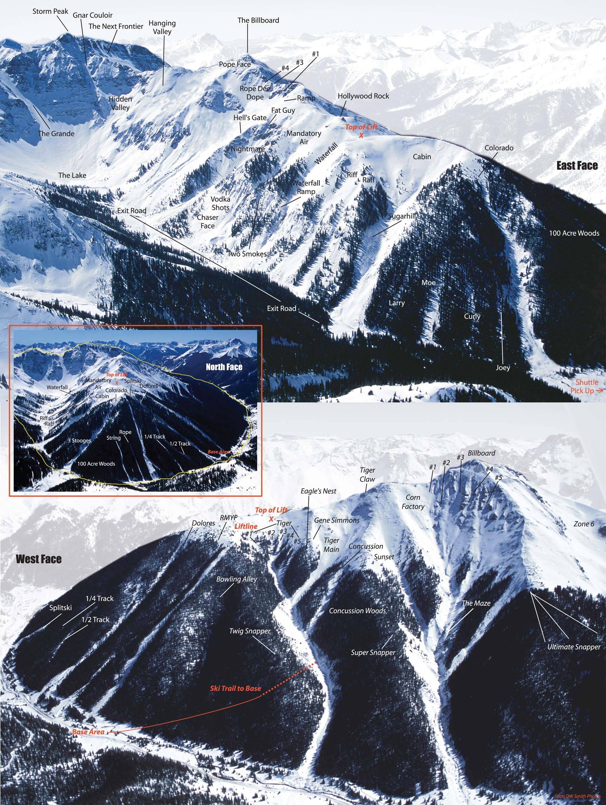 Silverton Mountain trail map