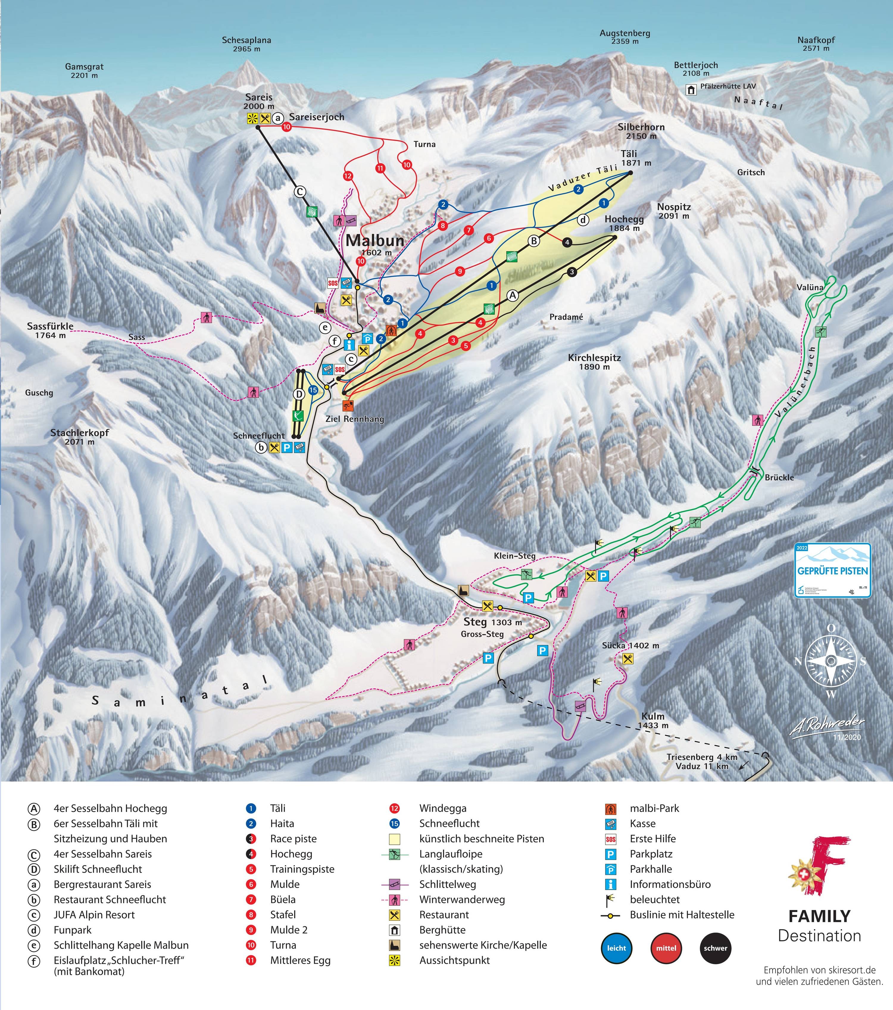Malbun trail map