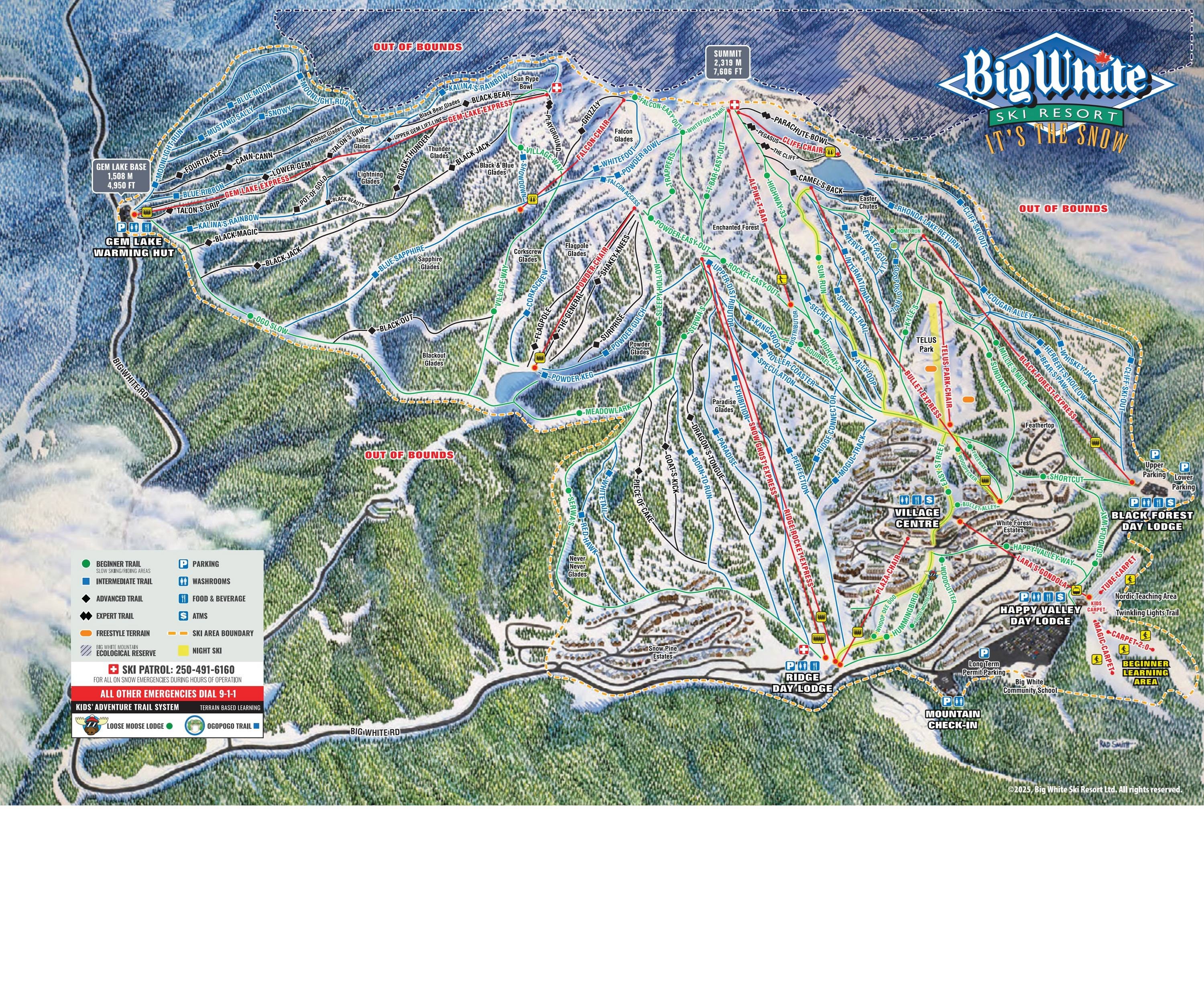 Big White trail map