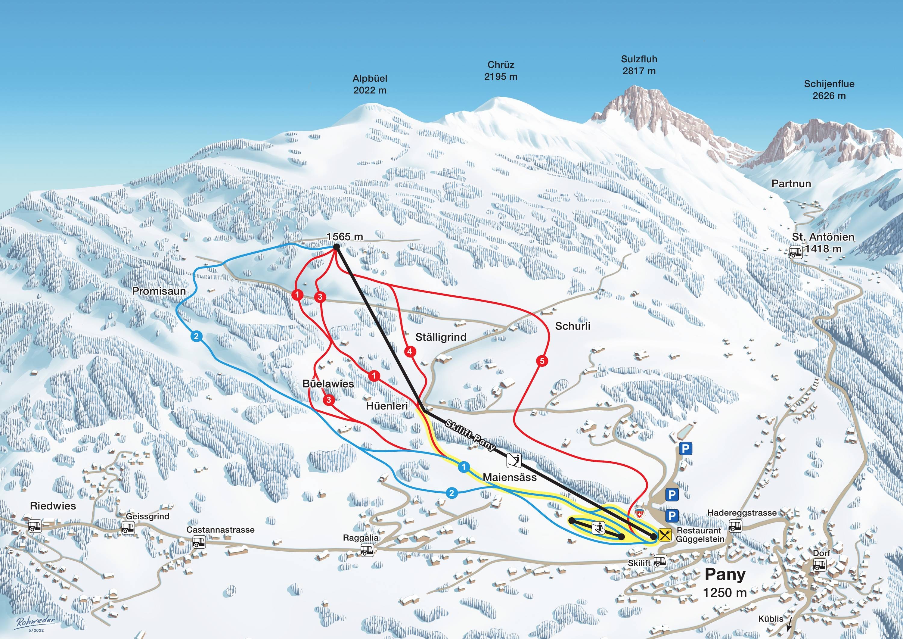 Pany (Luzein) trail map