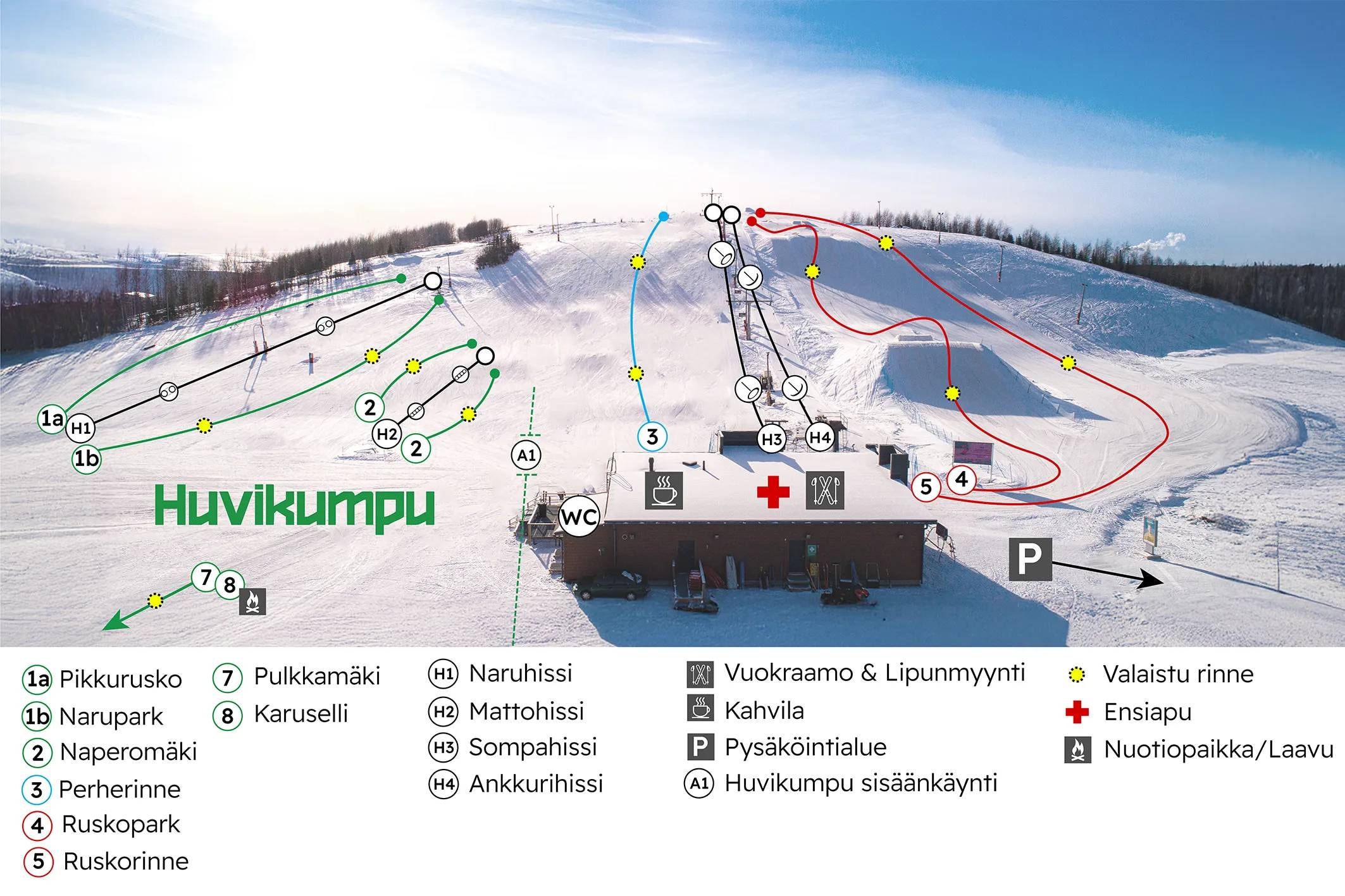 Ruskotunturi trail map