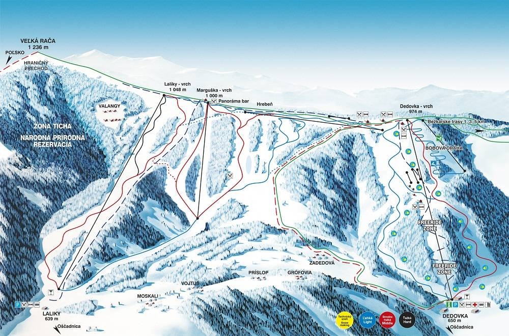 Veľká Rača trail map