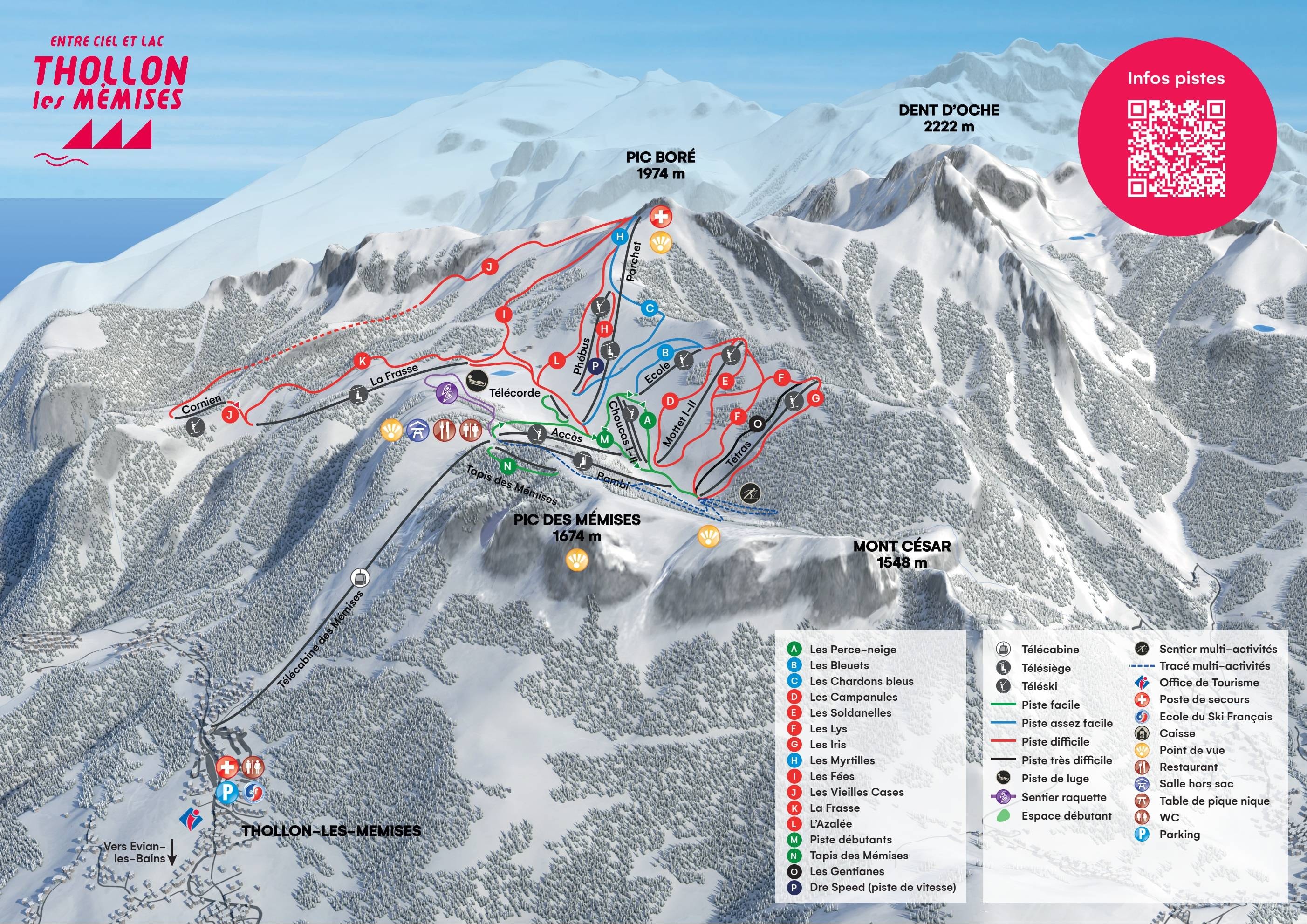 Thollon les Mémises trail map