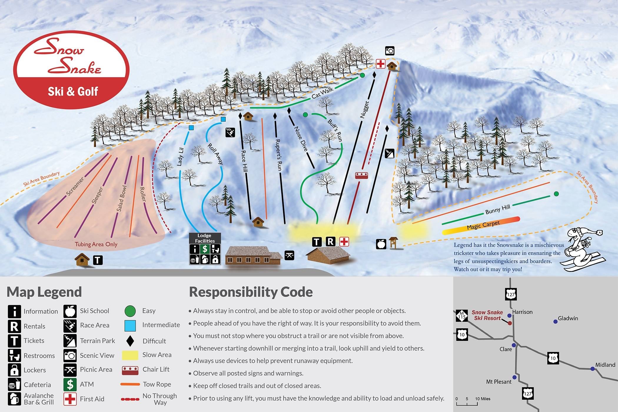Snow Snake trail map
