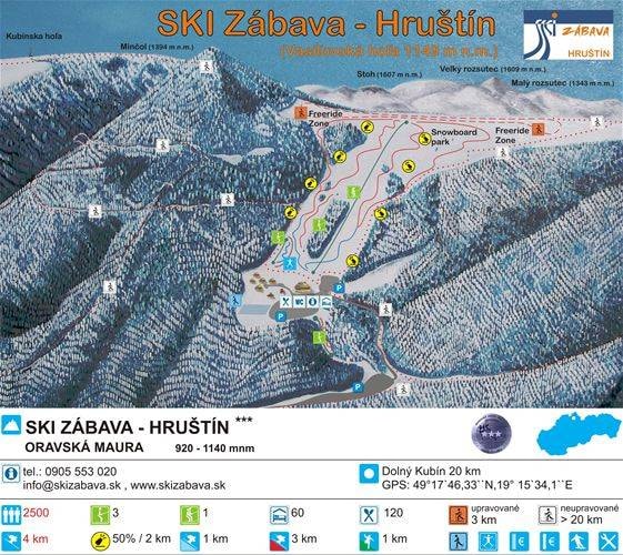 Zábava – Hruštín trail map
