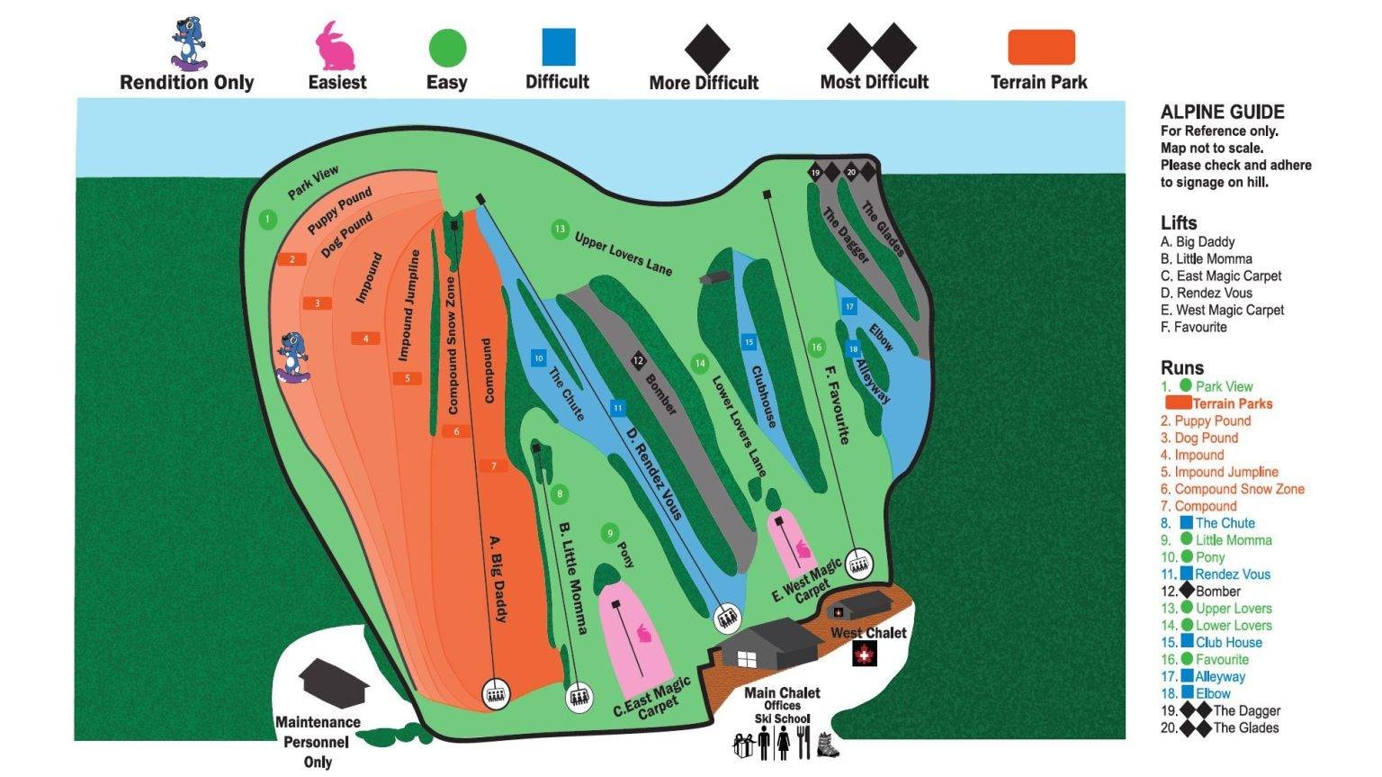 Dagmar Ski Resort trail map