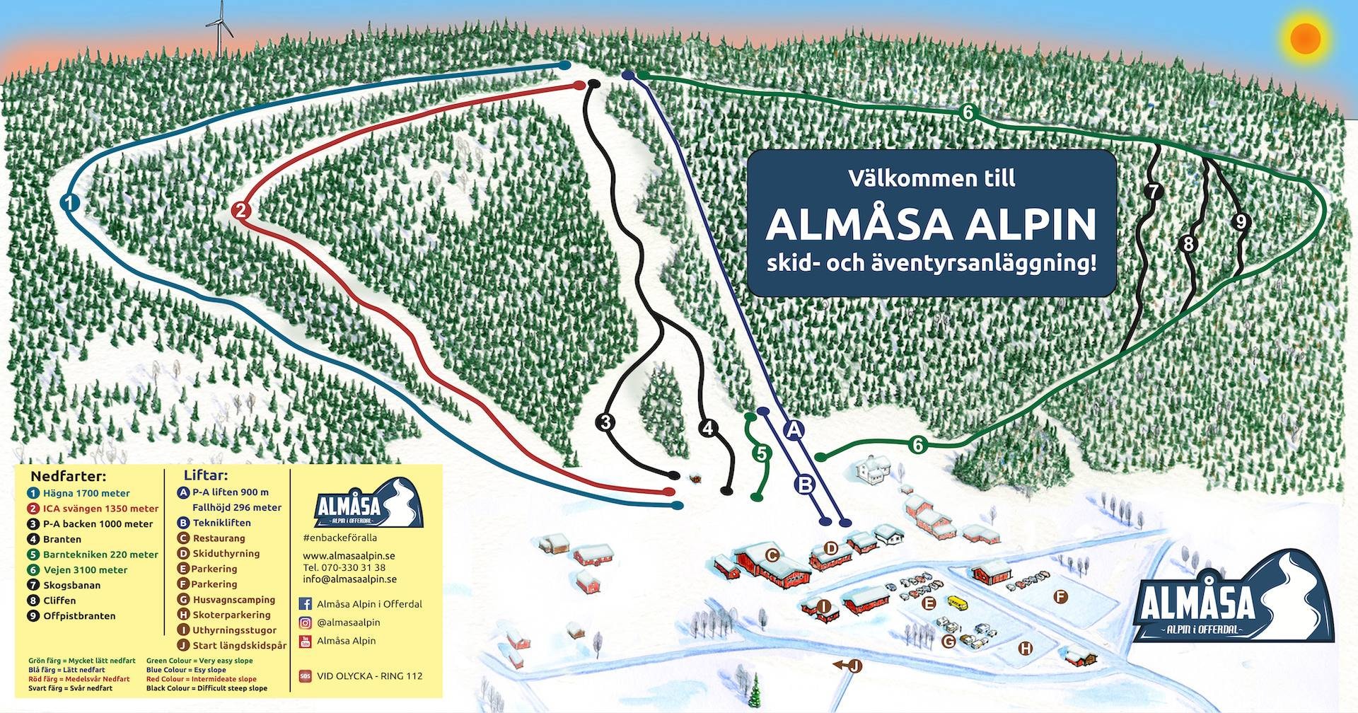 Almåsa trail map