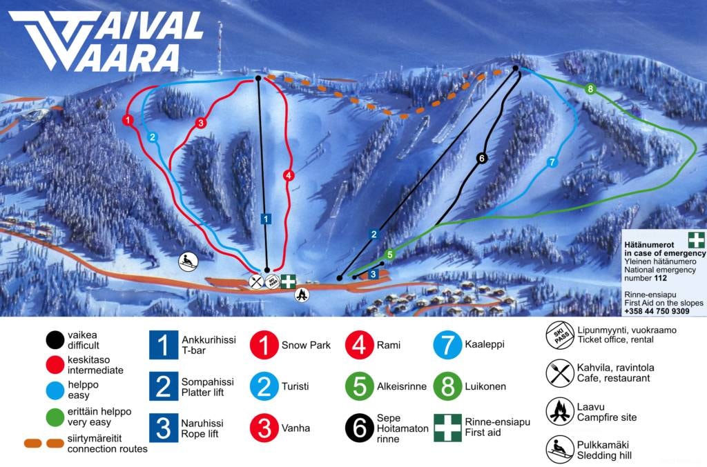 Taivalvaara trail map