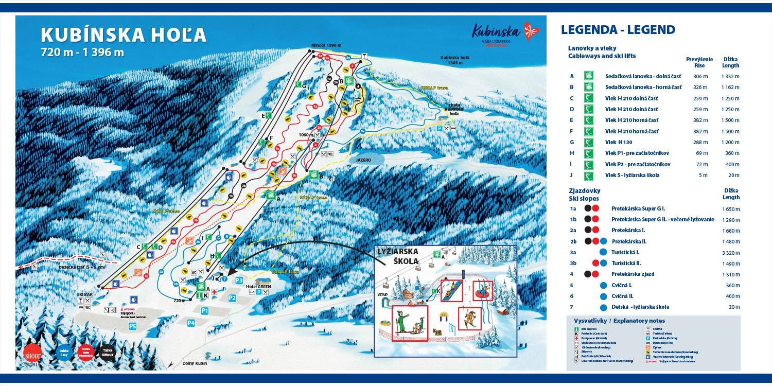 Kubínska hoľa trail map