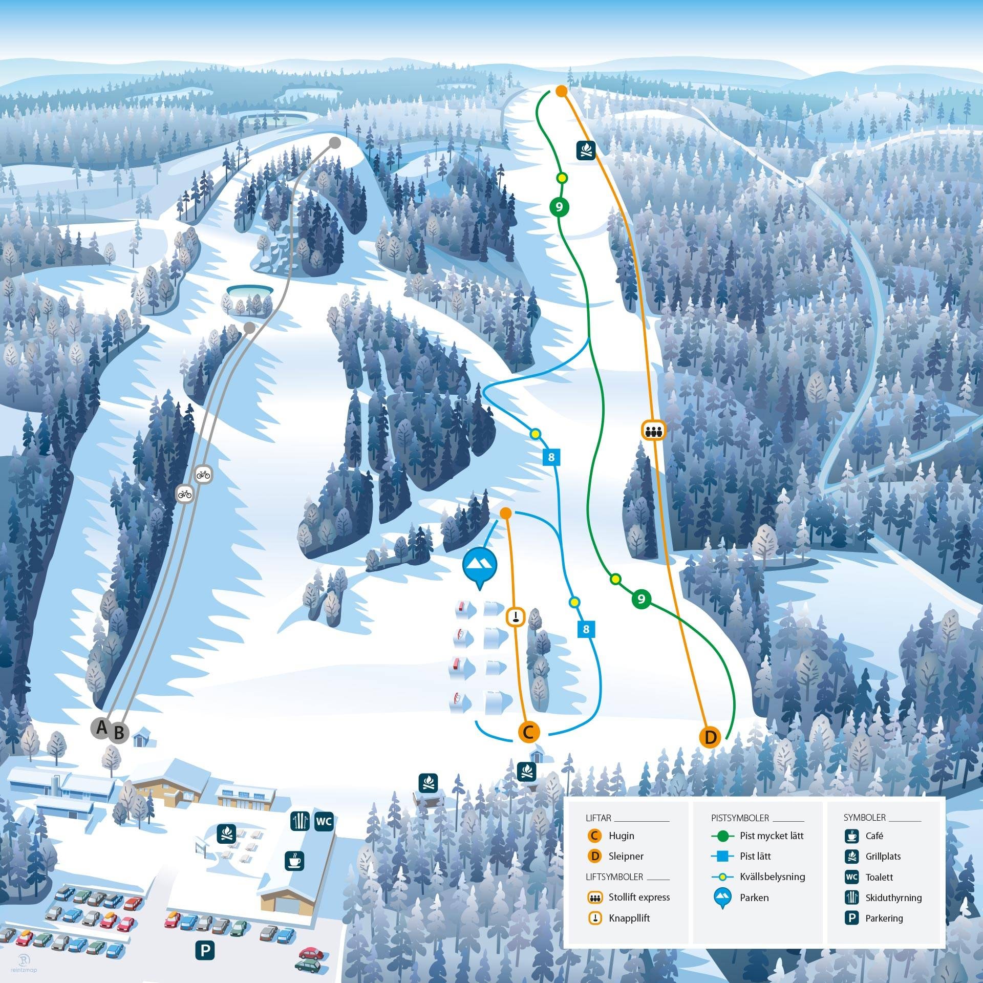 Vallåsen trail map