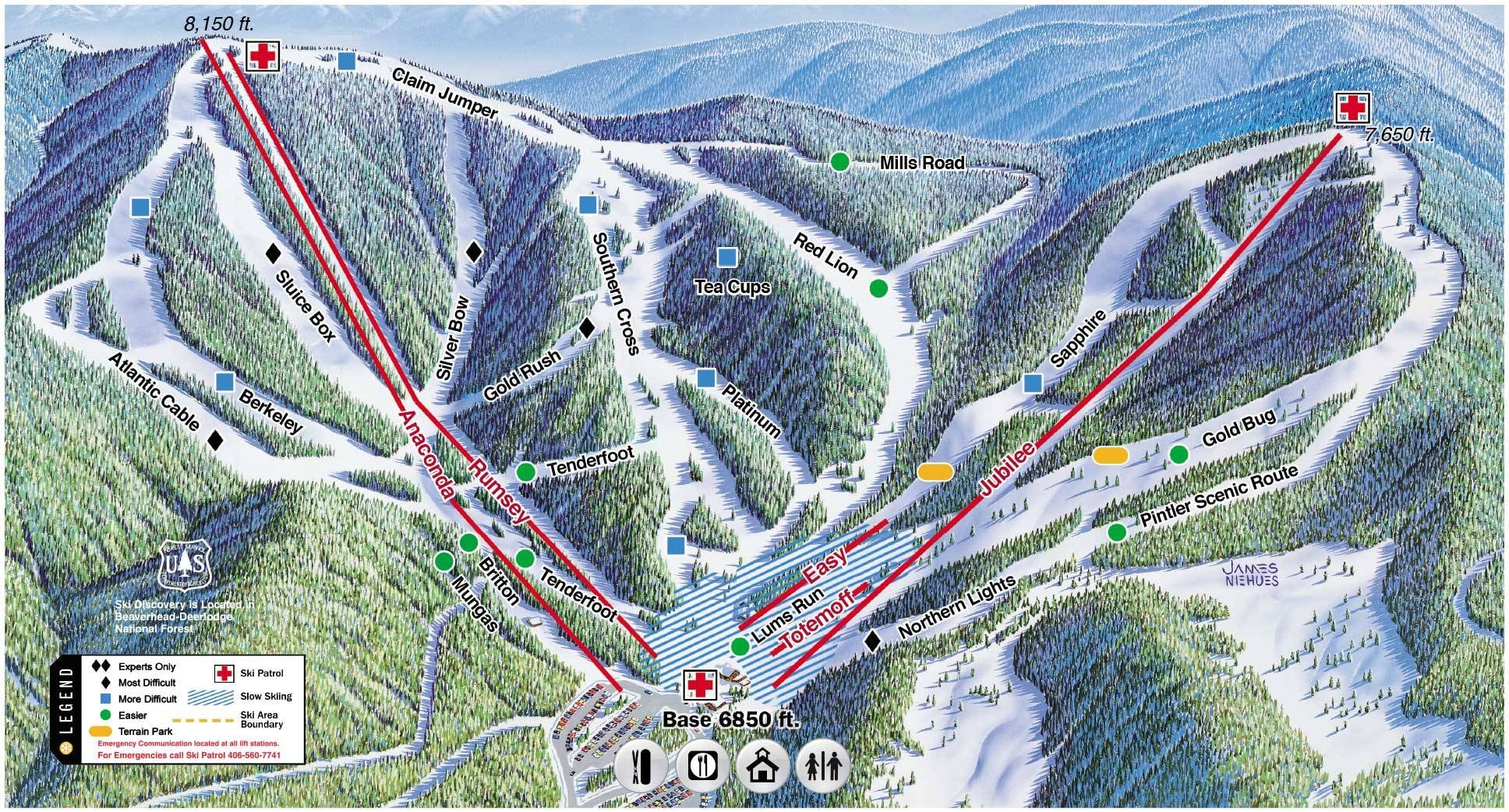 Discovery Ski Area trail map