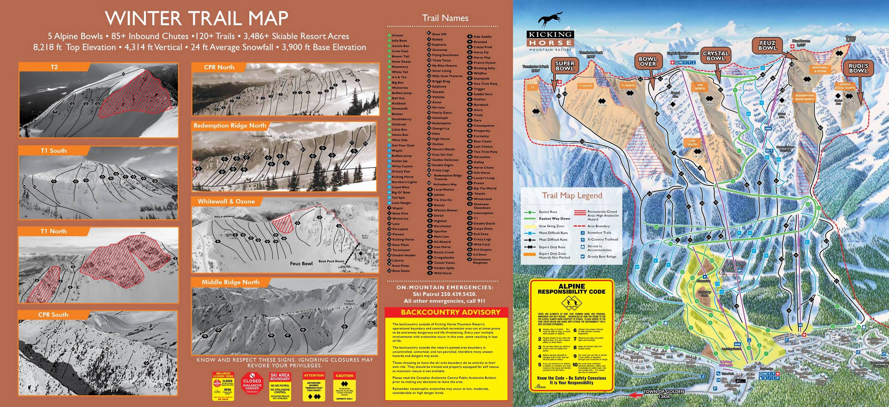 Kicking Horse – Golden trail map
