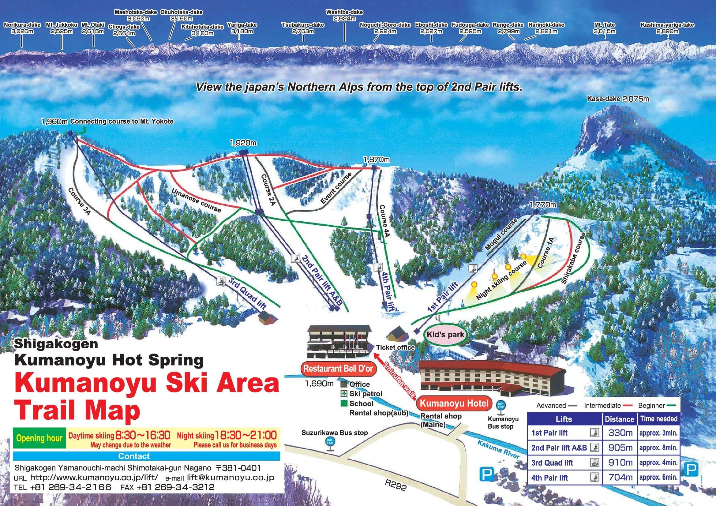 Kumanoyu trail map
