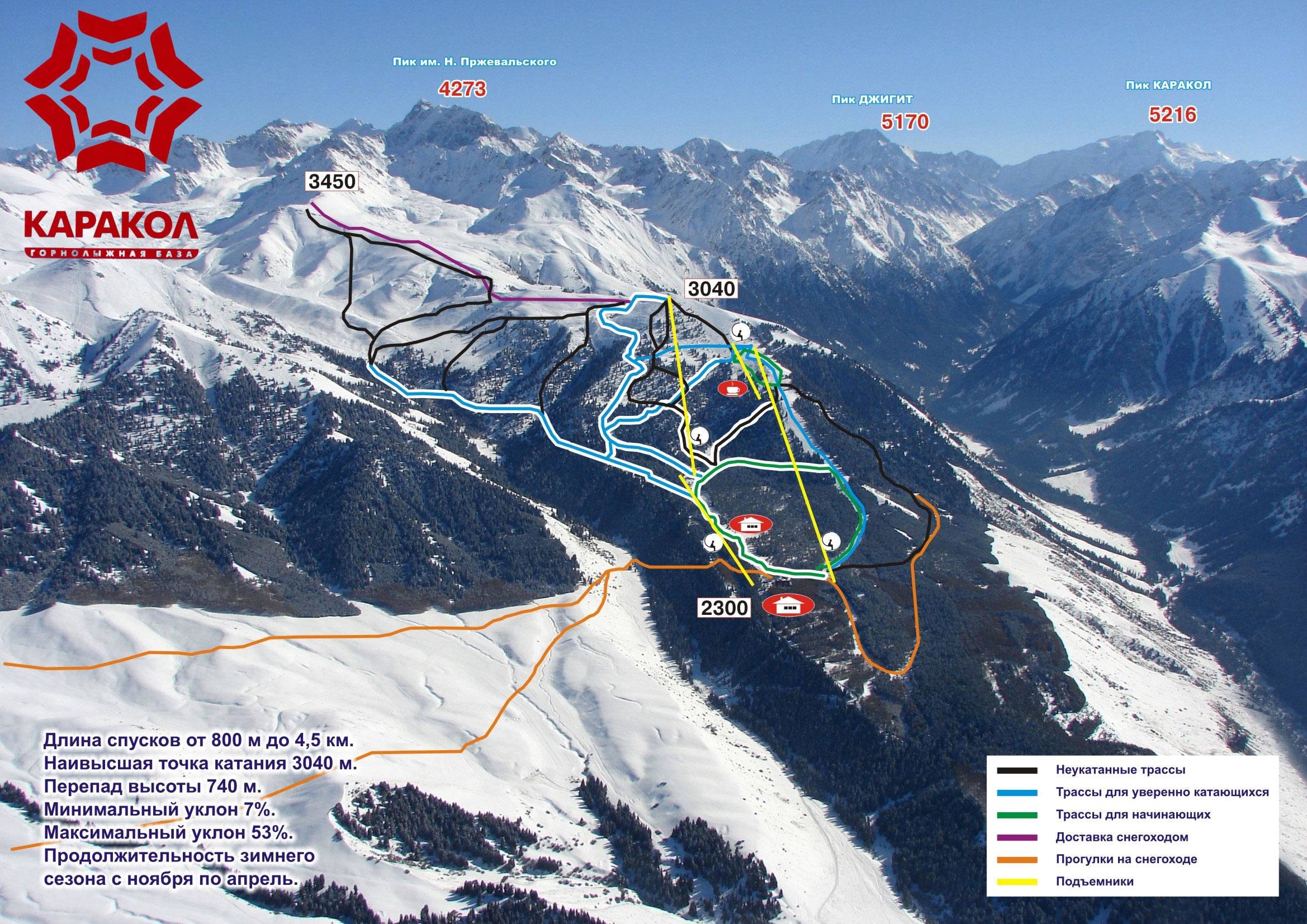 Karakol trail map