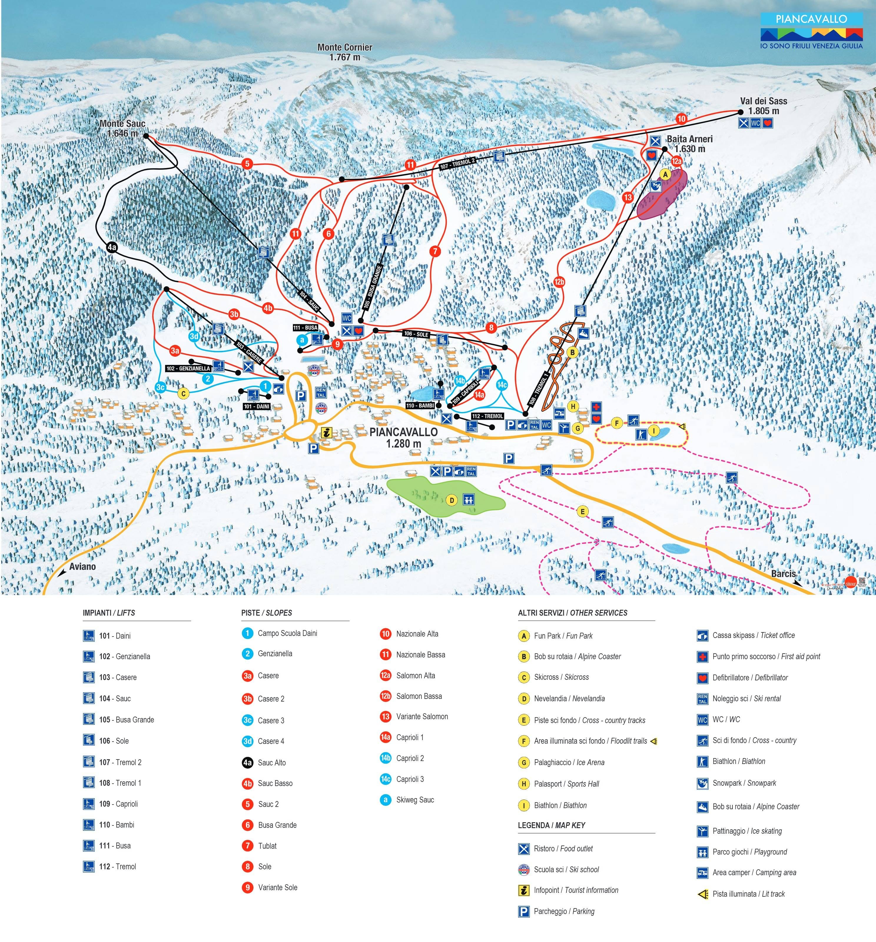 Piancavallo trail map