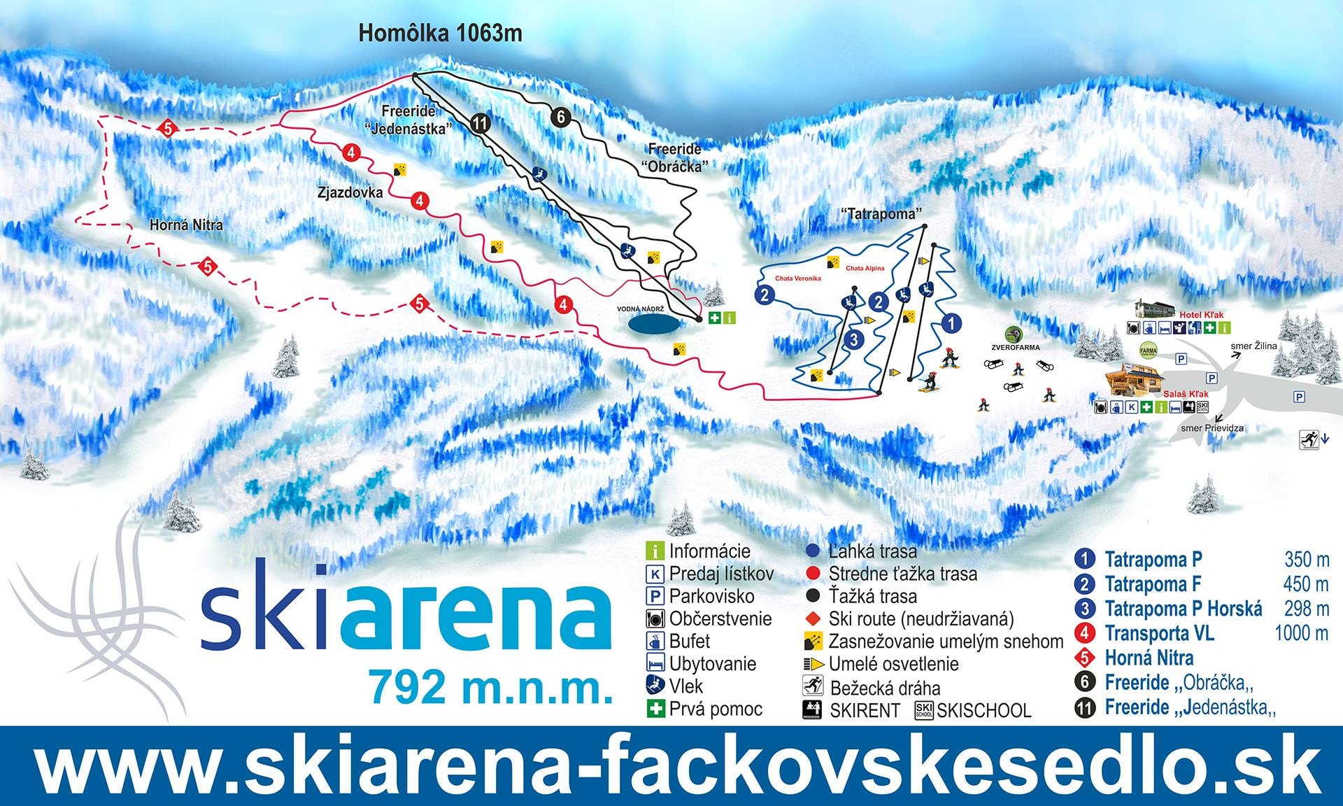 Fačkovské sedlo trail map