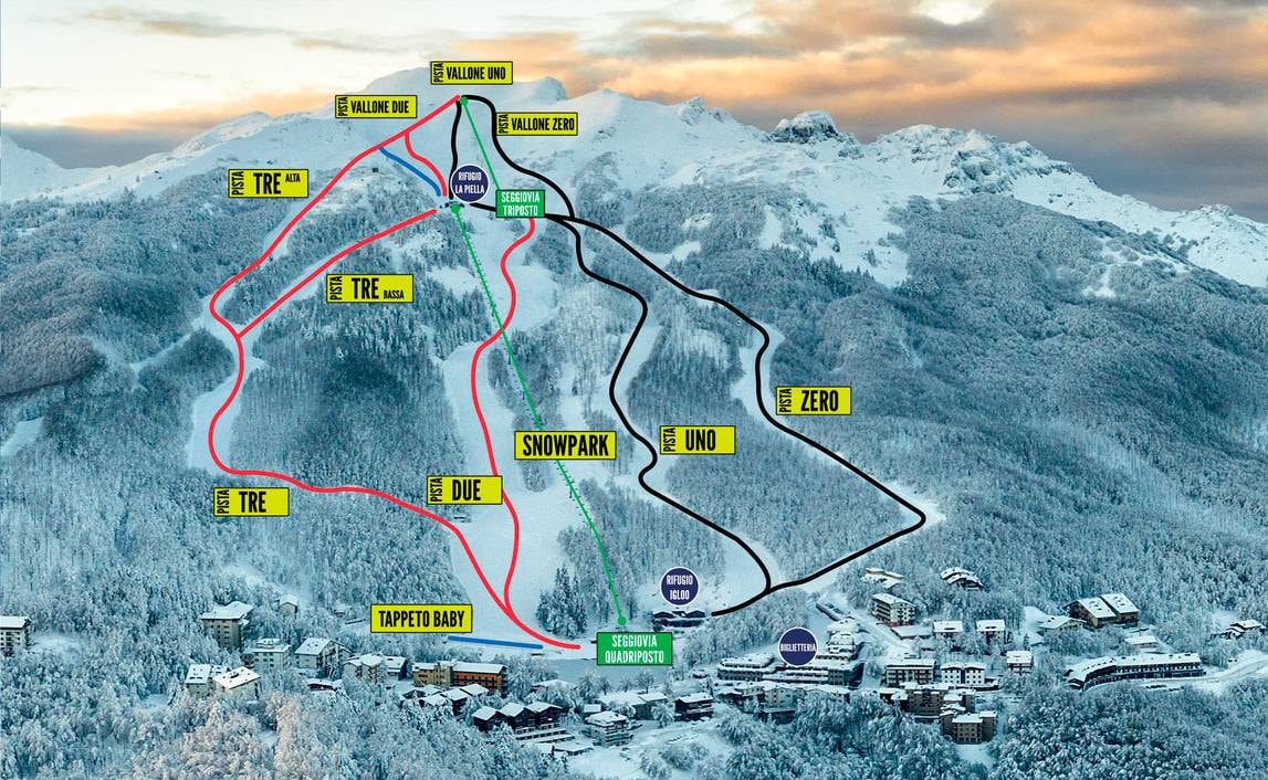 Cerreto Laghi trail map