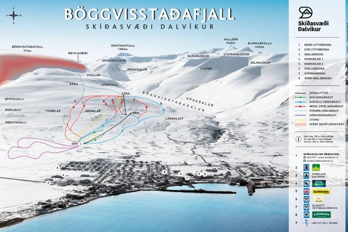 Dalvík trail map