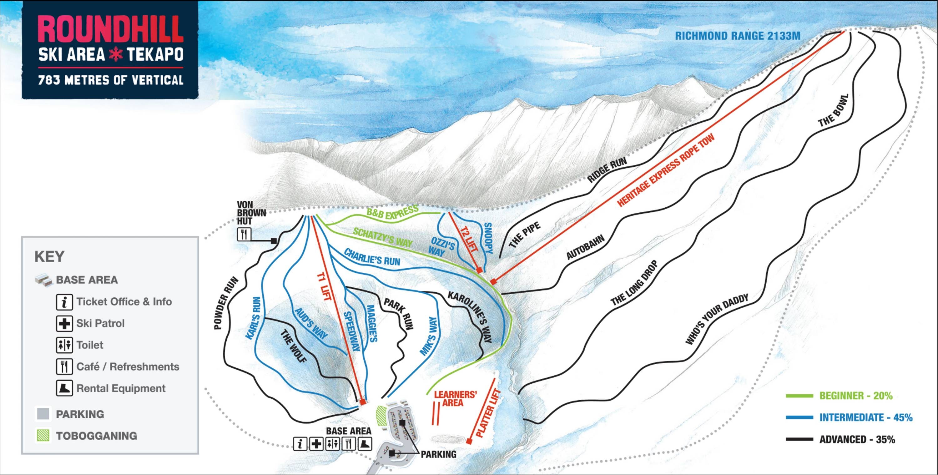 Roundhill – Lake Tekapo trail map
