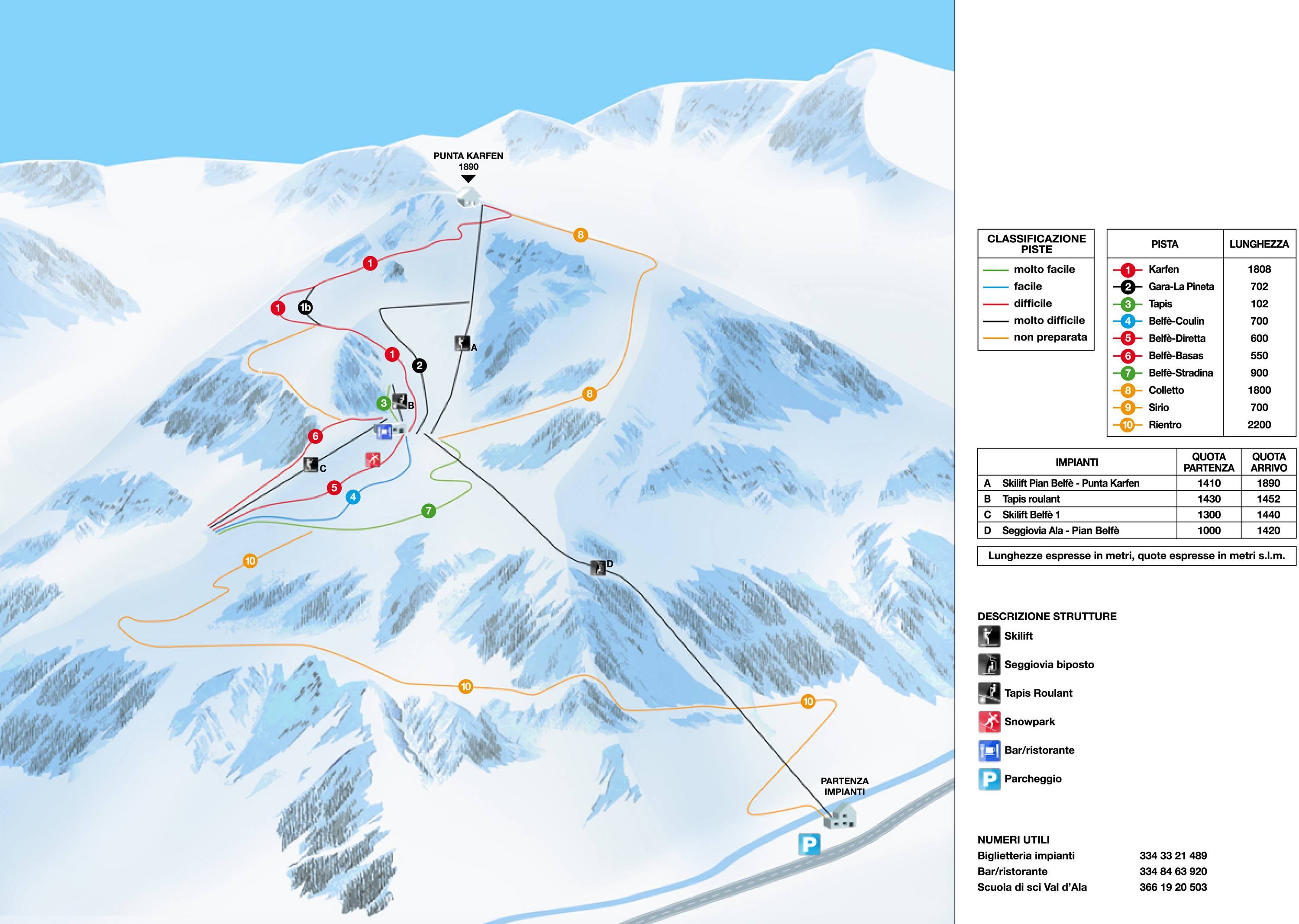 Ala di Stura trail map
