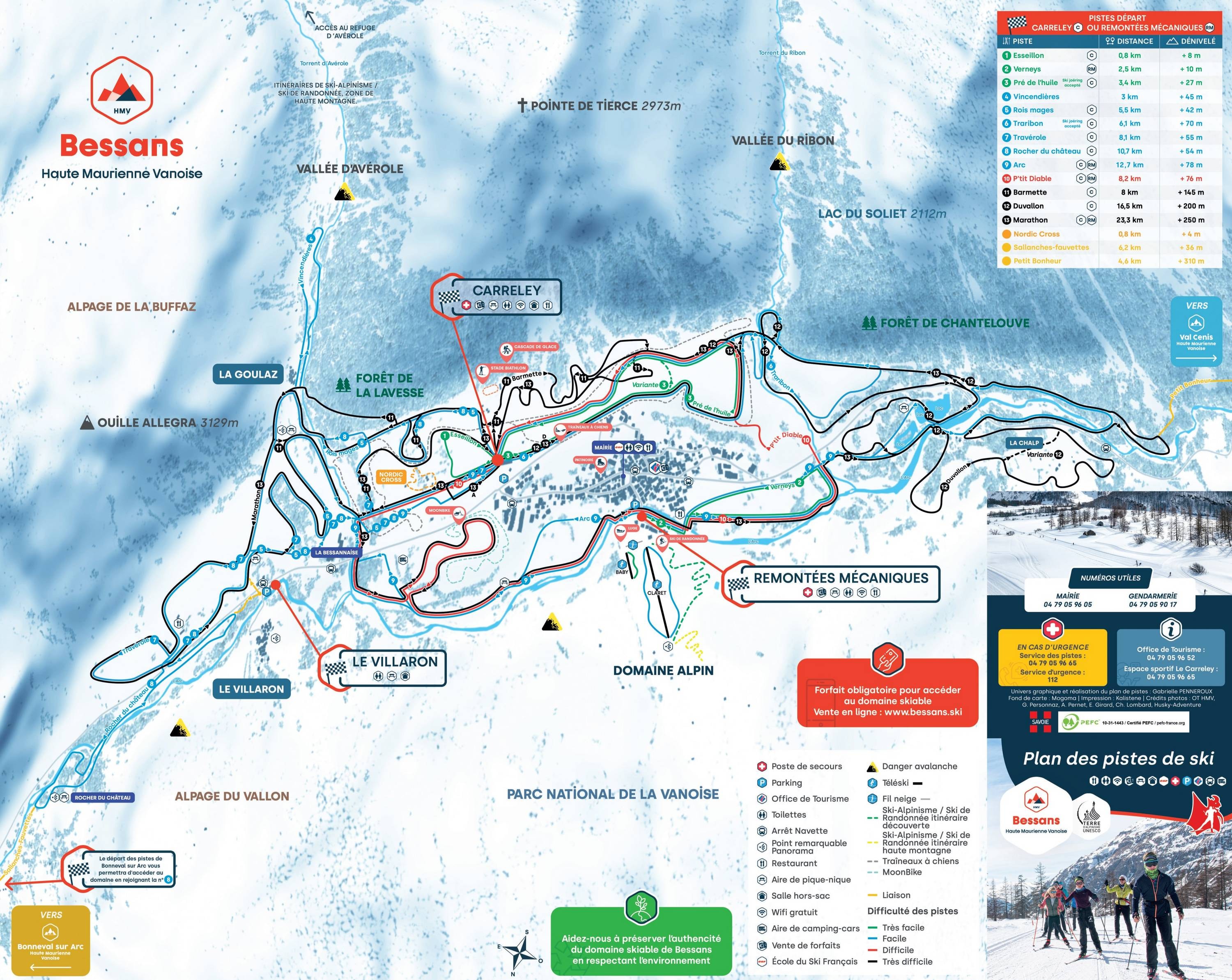 Bessans trail map