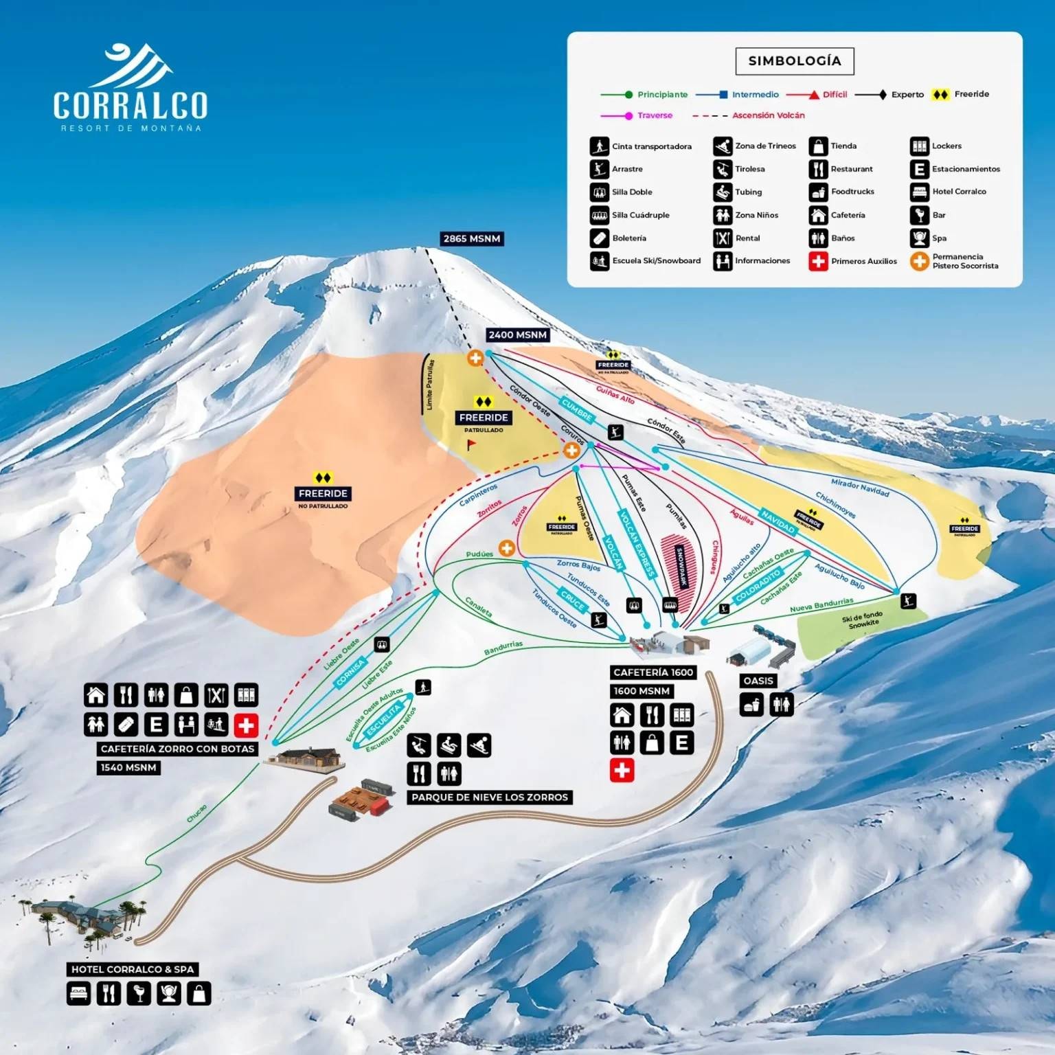 Corralco trail map