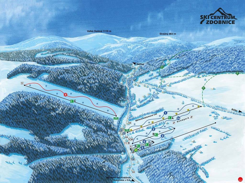 Zdobnice trail map