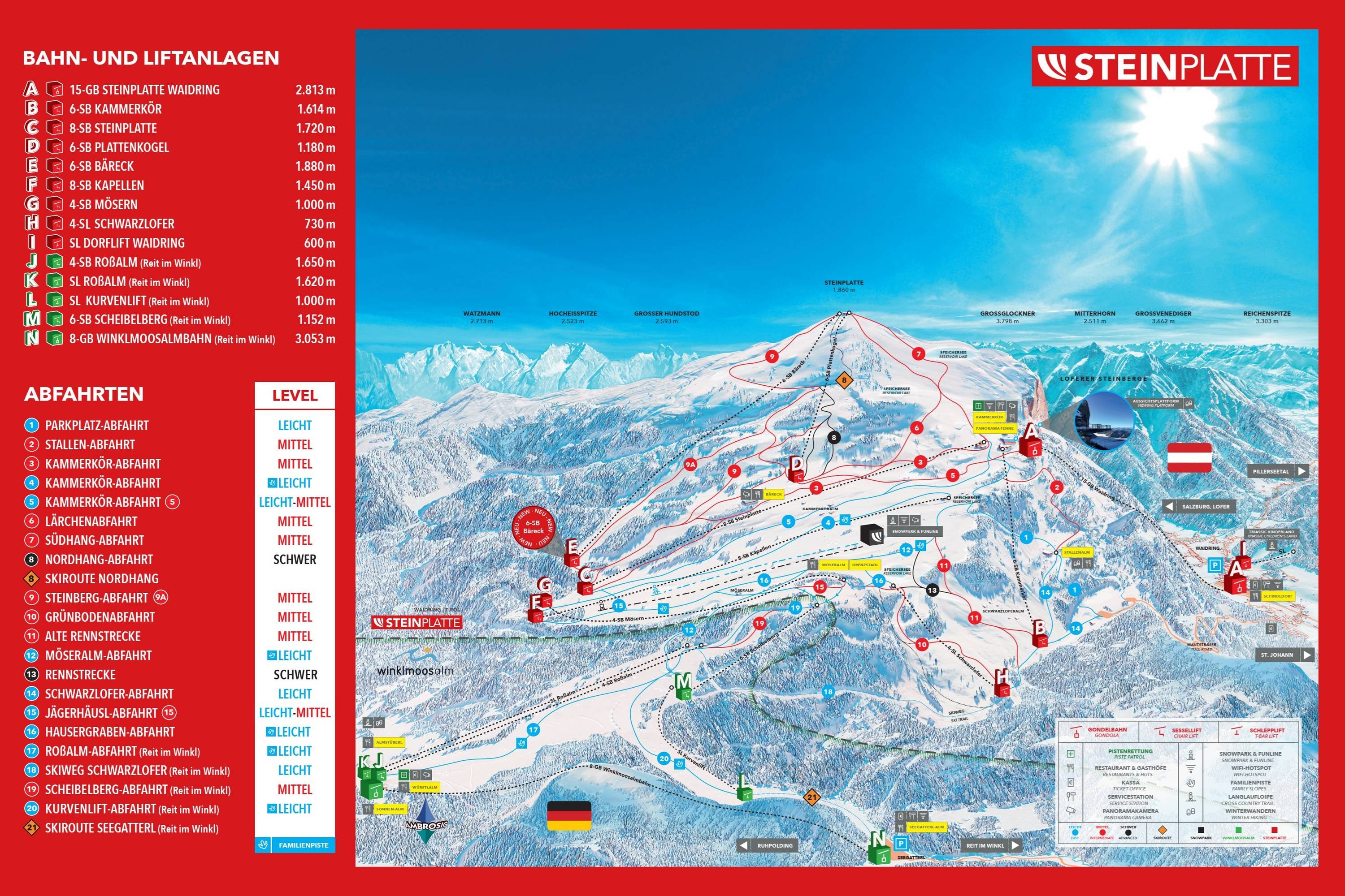 Steinplatte Winklmoosalm – Waidring/Reit im Winkl trail map