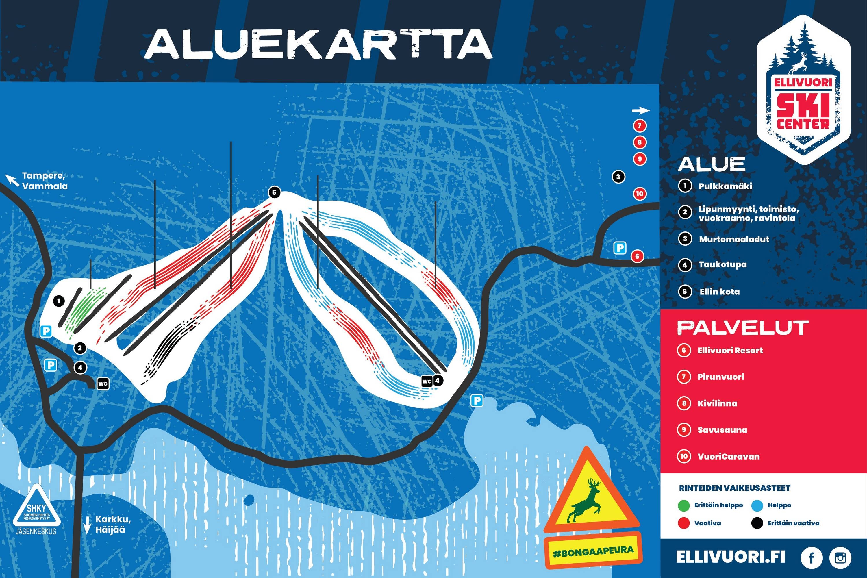 Ellivuori trail map
